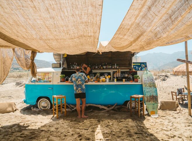 If you are looking for a boho feel and that extra touch of Instagrammability, go to Kolymbithra beach bar!