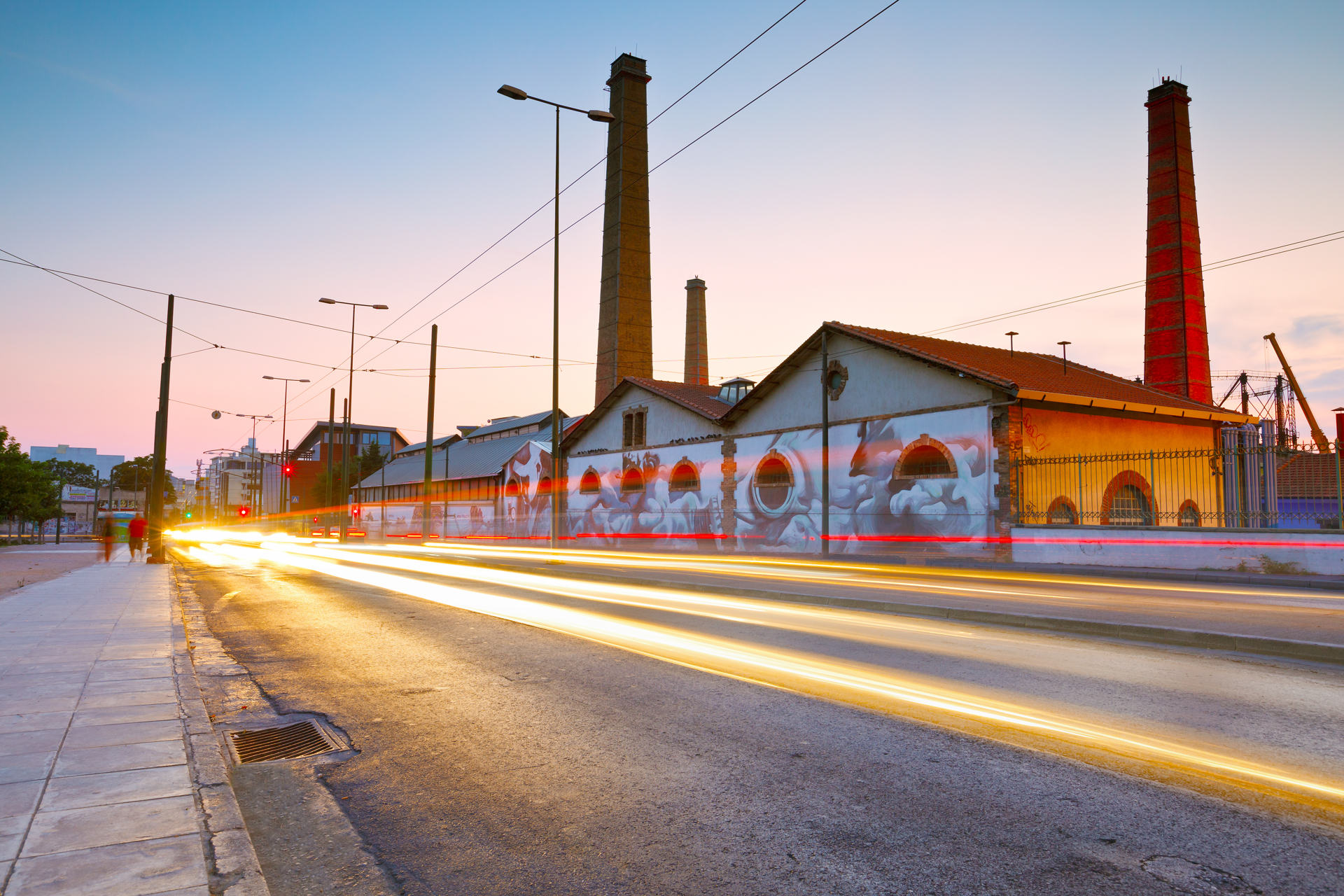 View of Technopolis, an industrial museum and an important cultural site on the premises of the former Athens gas plants in Gazi