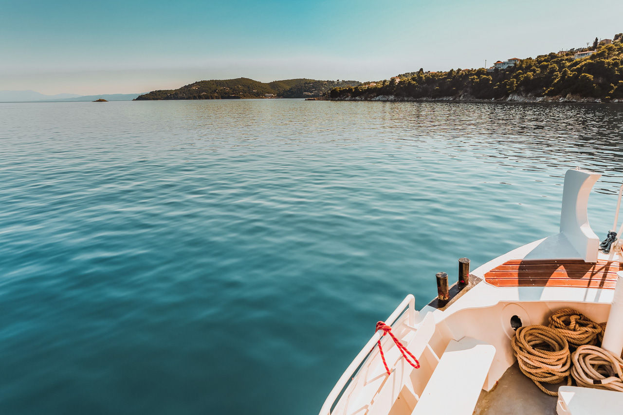 Boats leave from Skiathos port, where there are options for organised excursions and day cruises