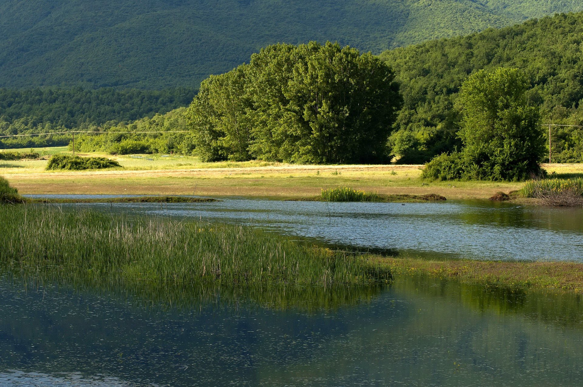 Kerkini lake and mountain eco-area at nord Greece by Struma river