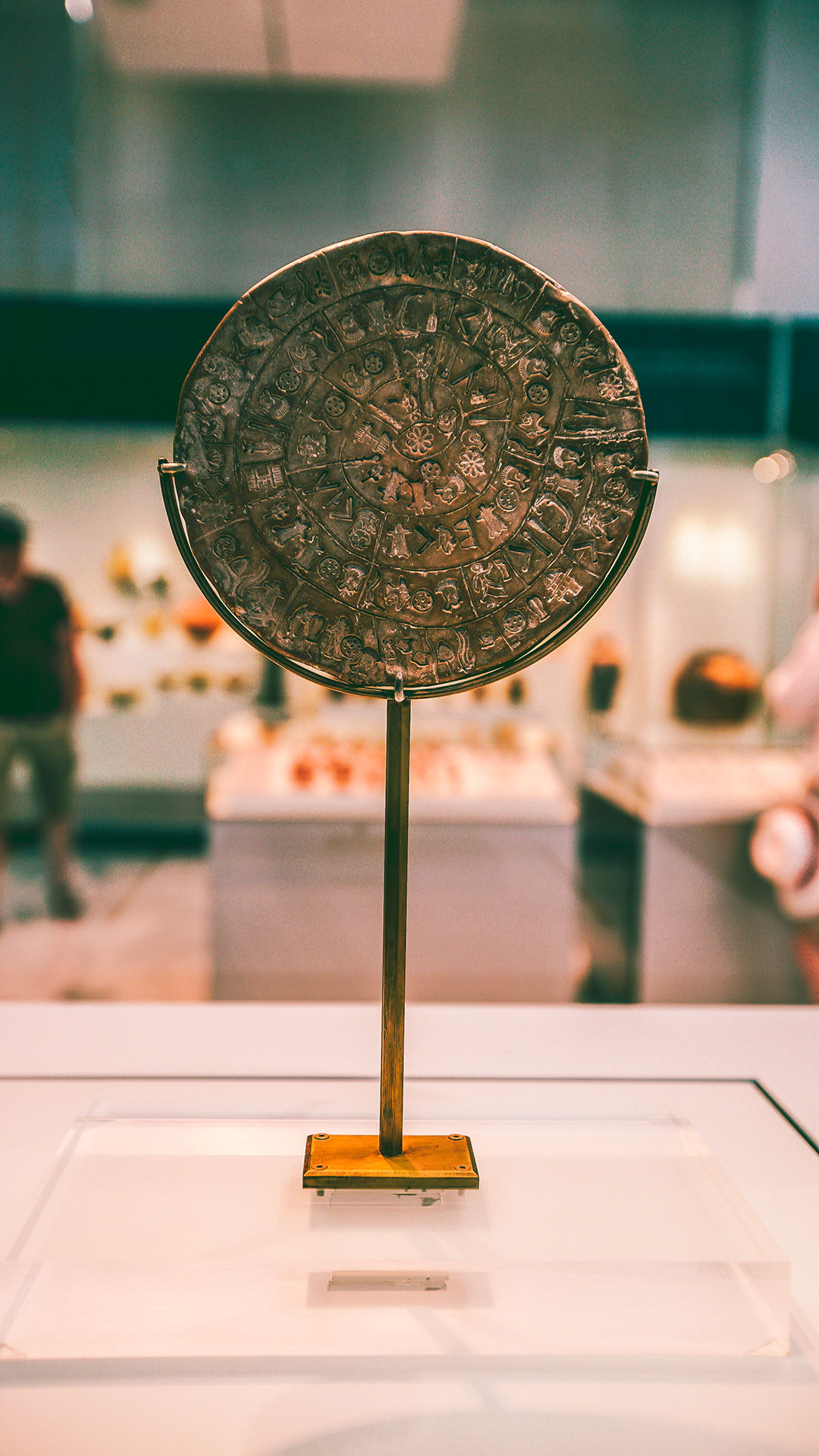 Found at the Palace of Phaistos, this extraordinary disc continues to baffle paleographists. The 7th century BC script is yet to be deciphered but that won’t stop you marveling at its intricacy.