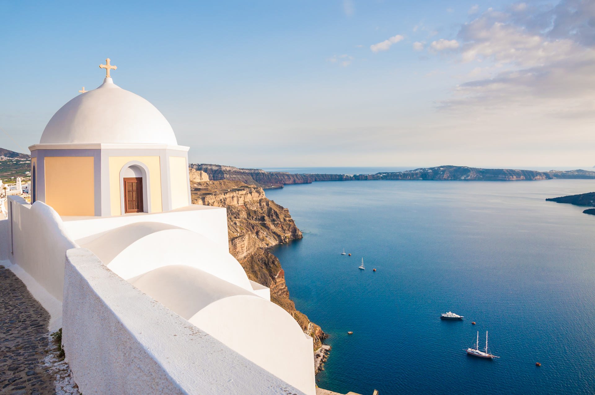 White architecture, Santorini island.