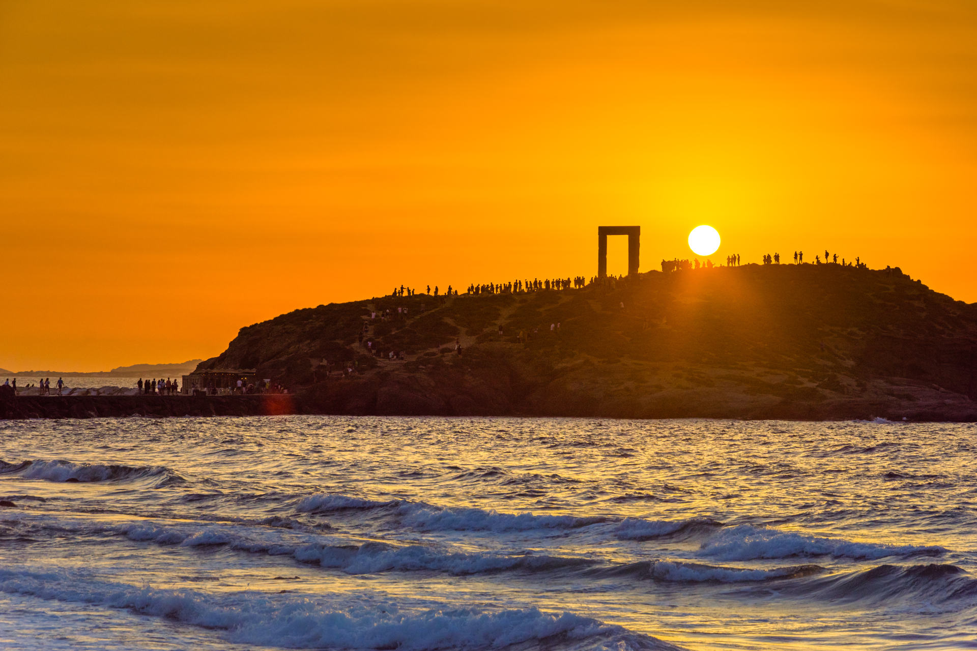 Portara - ruins of ancient temple of Delian Apollo on Naxos island, Cyclades, Greece