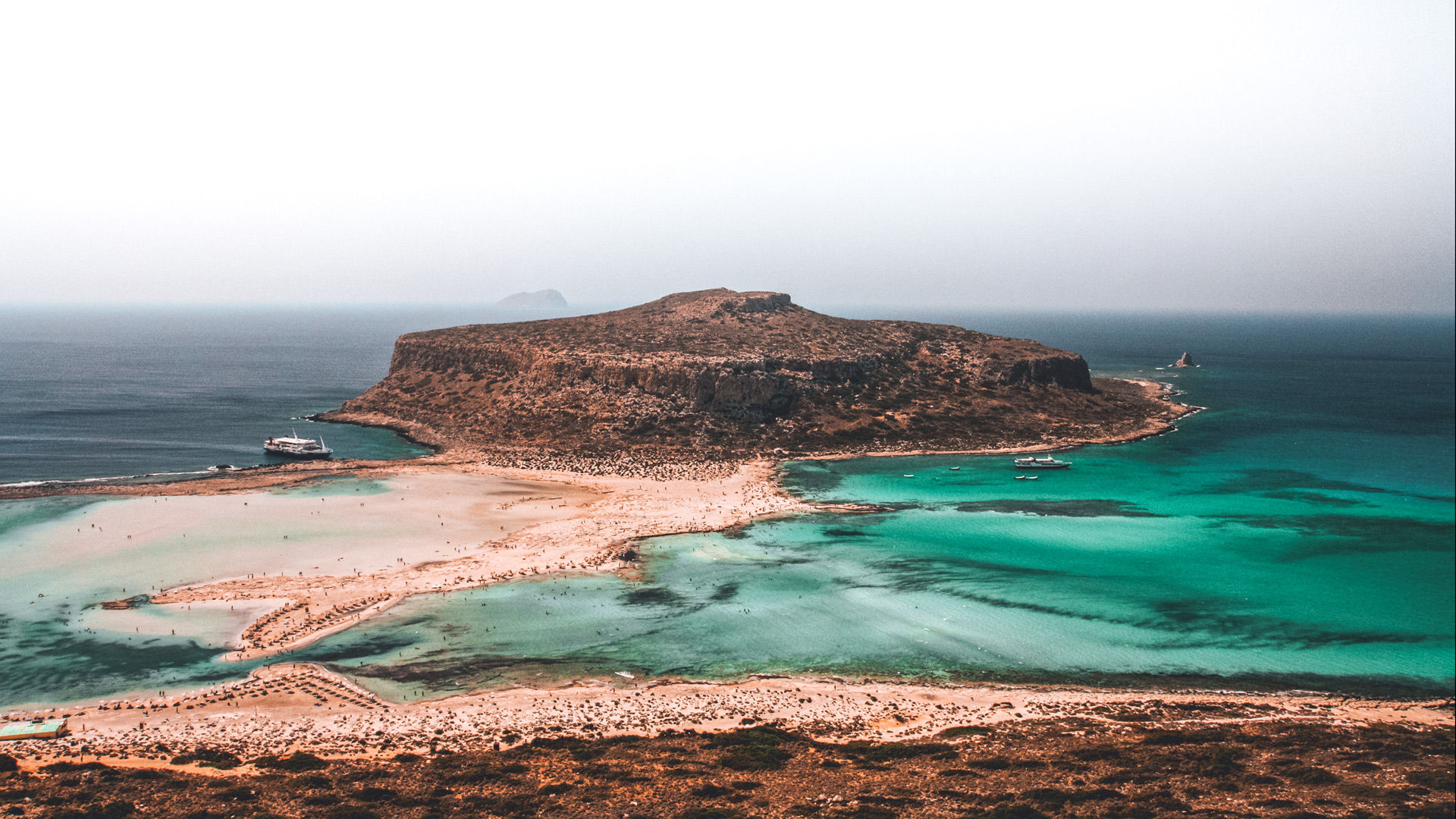 The magical blend of blues you’re presented with as you approach Balos from above