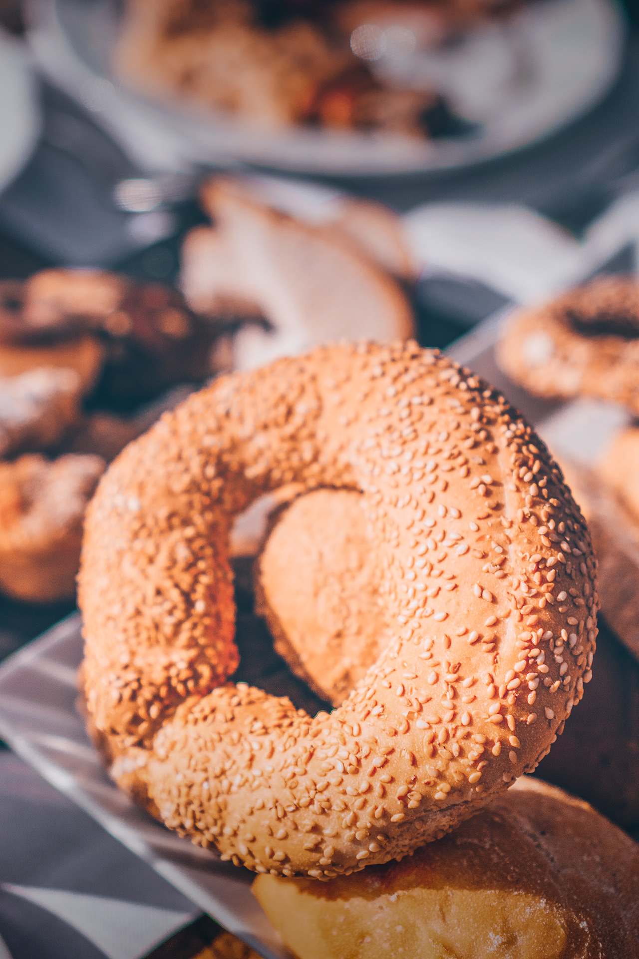 Koulouri,  the sesame seed-crusted bread rings 