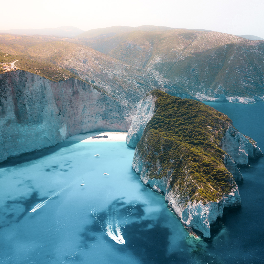 Navagio beach from above