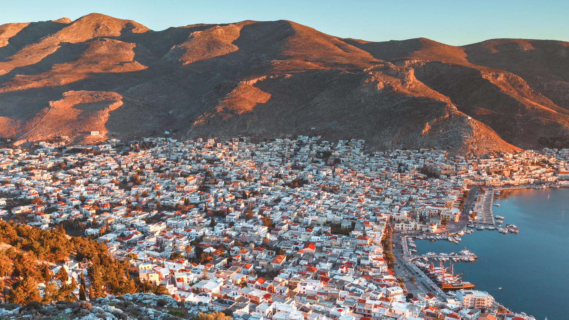 The town of Pothia is the capital and harbour of the island