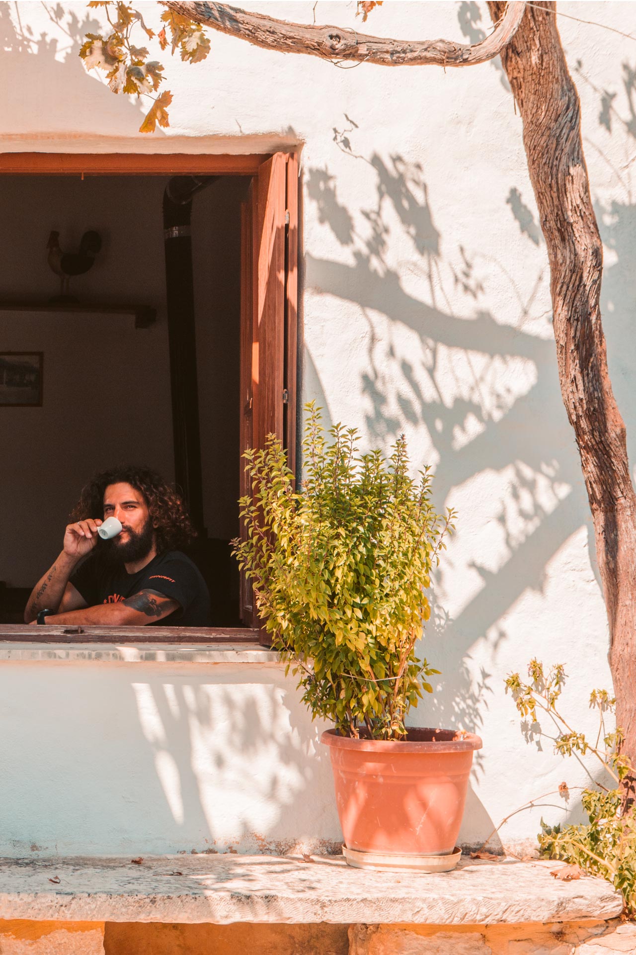A quick stop-by to for a traditional Greek coffee in Douliana village