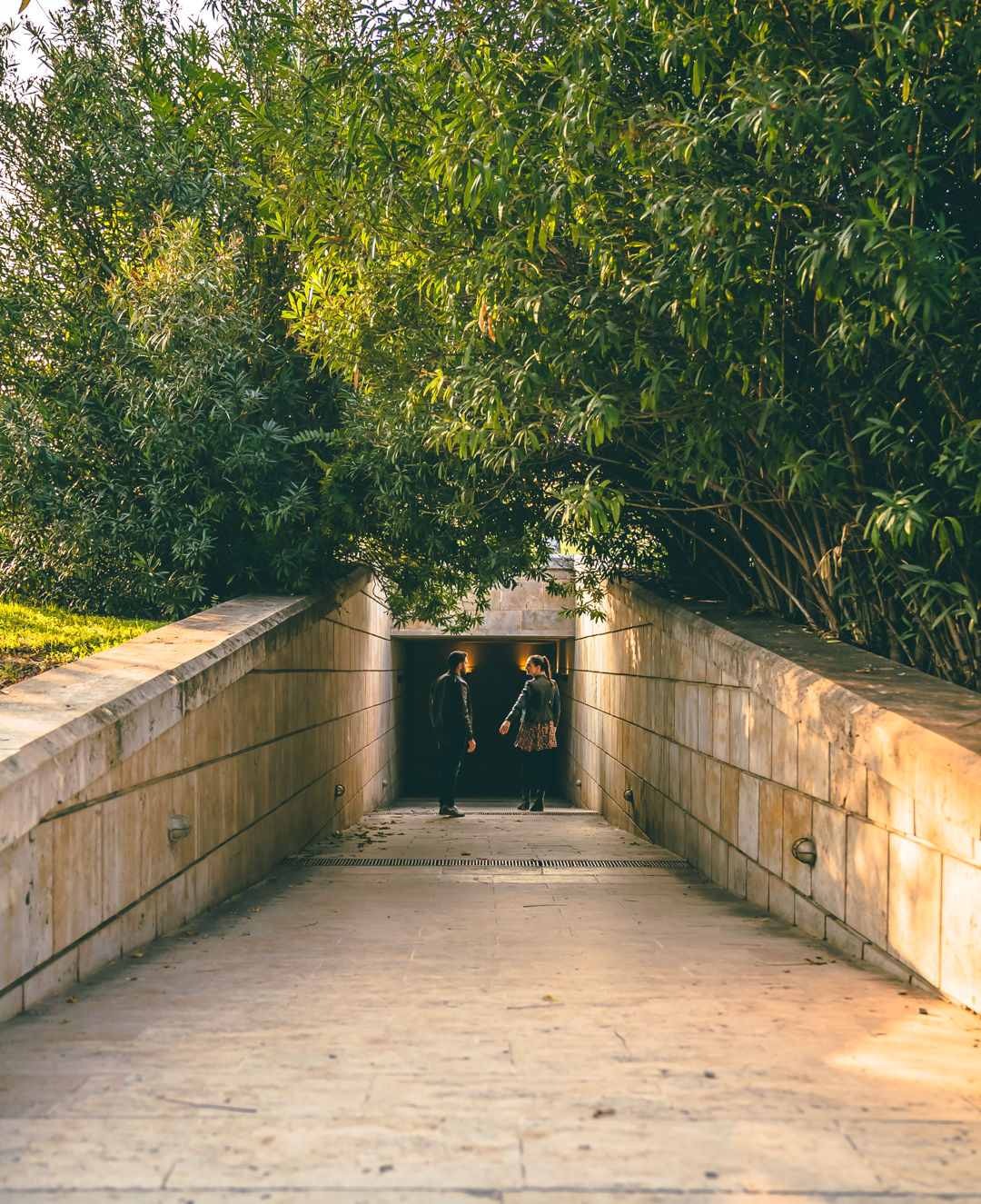 Approaching Vergina tombs, you enter the raised mound or tumulus through an ominously dark passage, leaving daylight behind