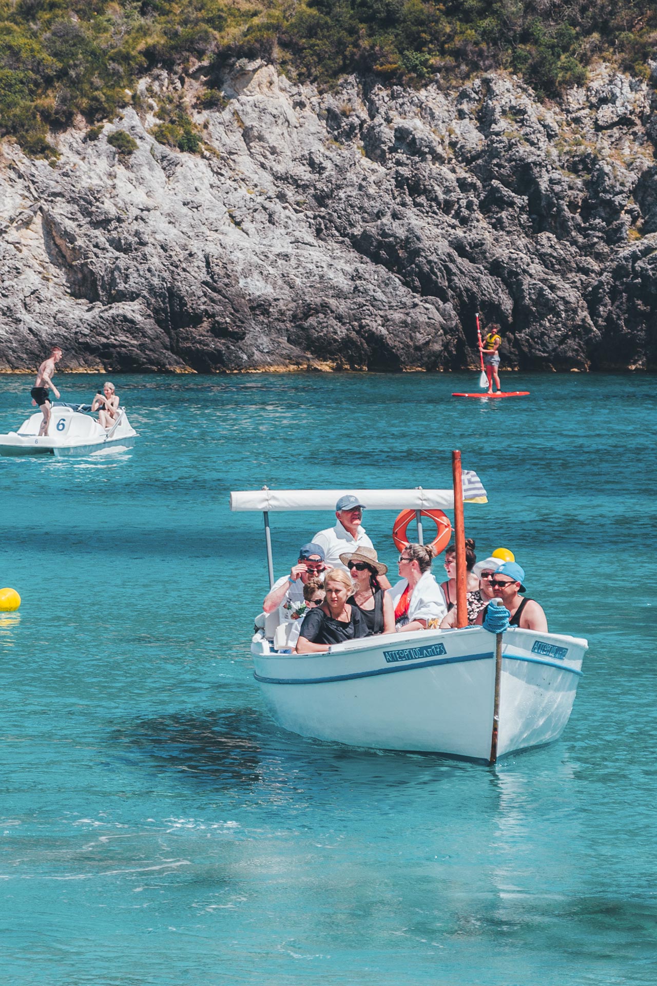 Boats make the short journey from Paleokastritsa, and other nearby spots in northeastern Corfu