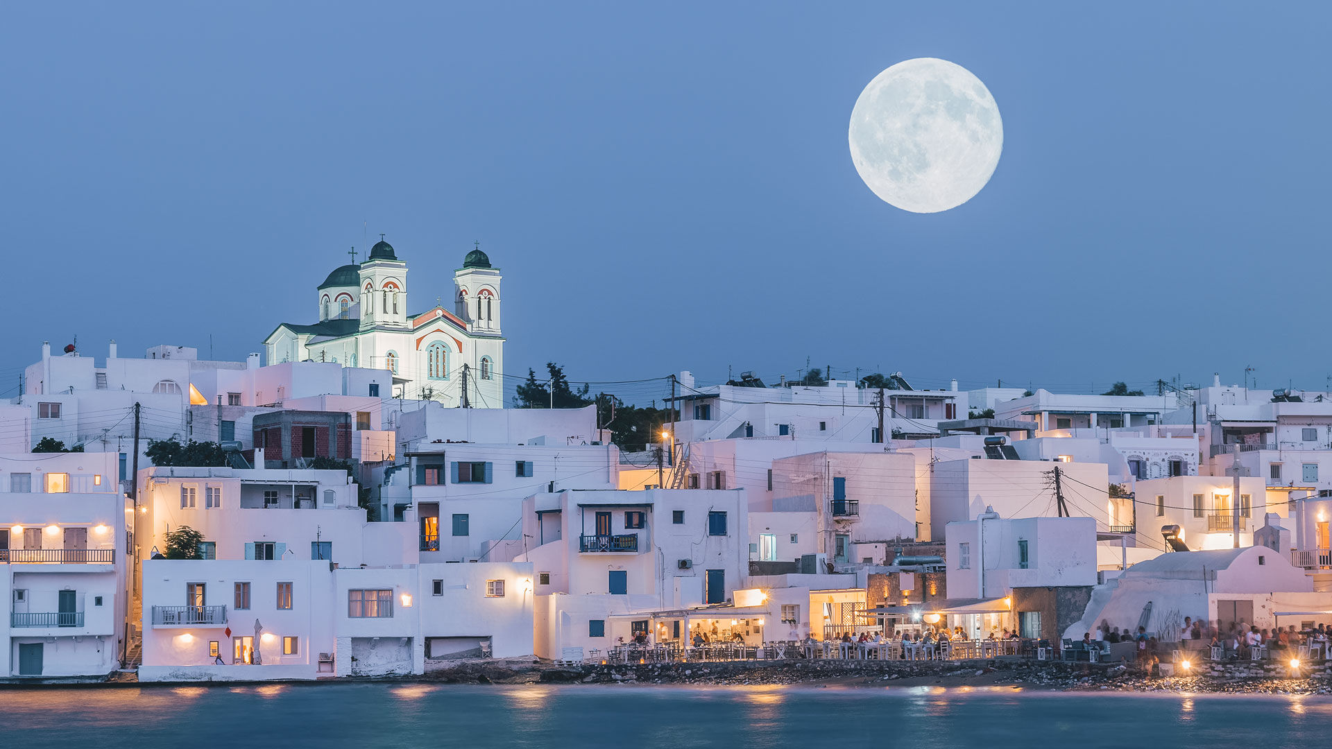 Church of the Assumption of the Virgina, under the full moon