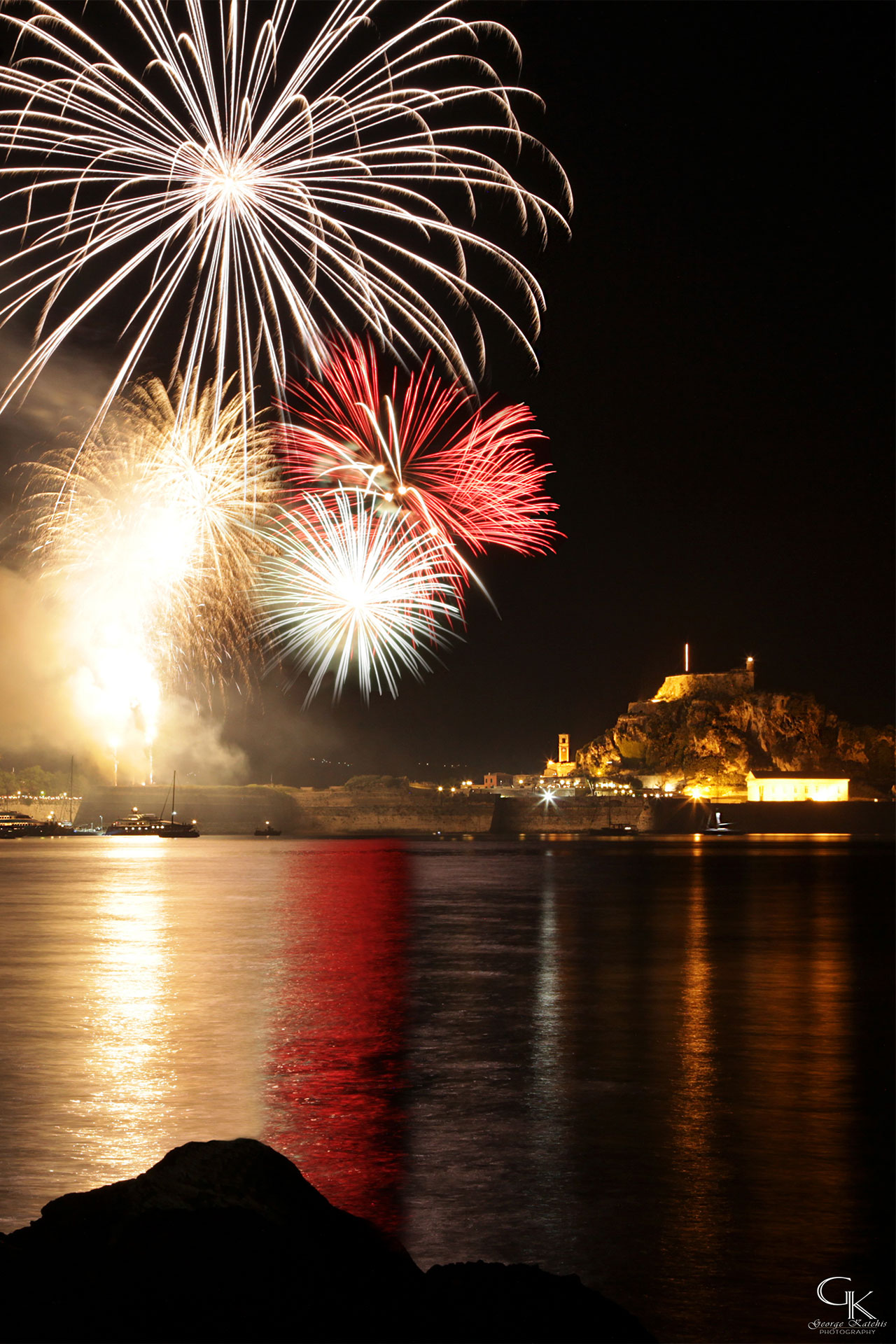 Fireworks at Easter celebration over the Old Fortress