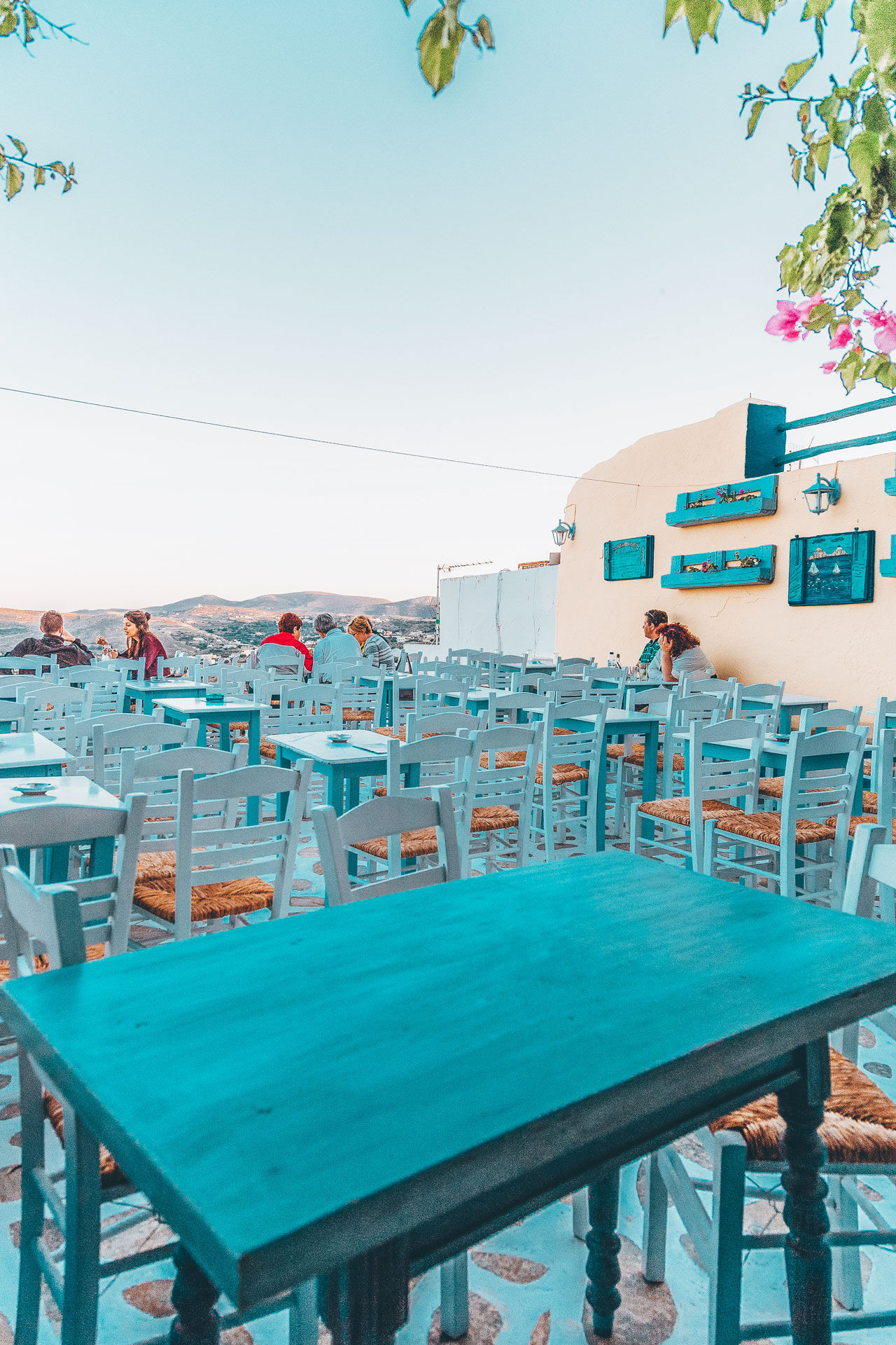 Restaurants and bars in Ano Syros, offer a panoramic view to the Aegean sea
