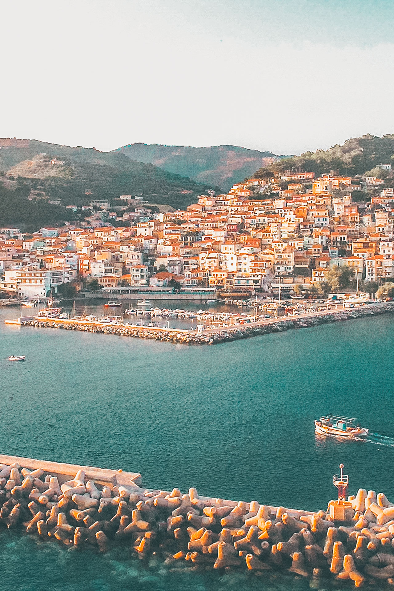 Lesvos port from above