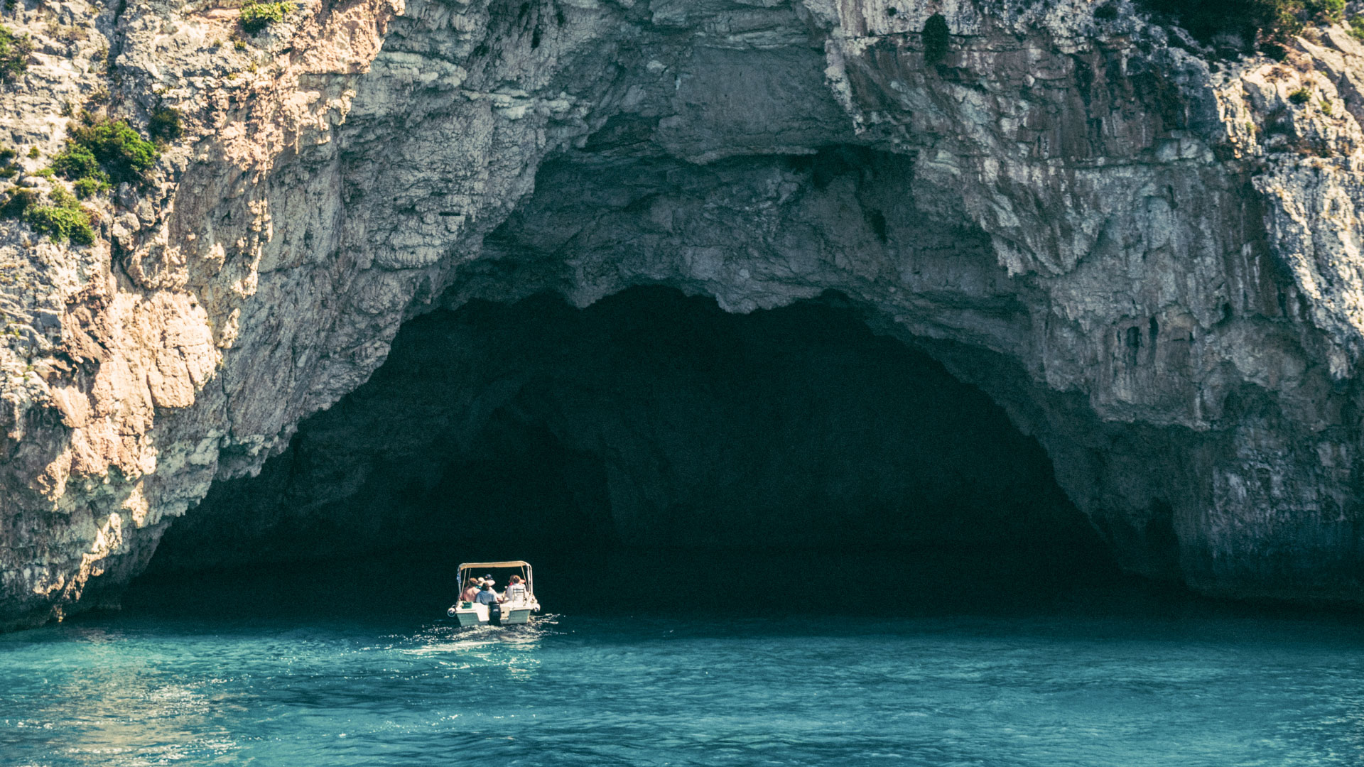 There’s the added bonus of pulling in to a couple of sea caves along the way, Nafsika Cave