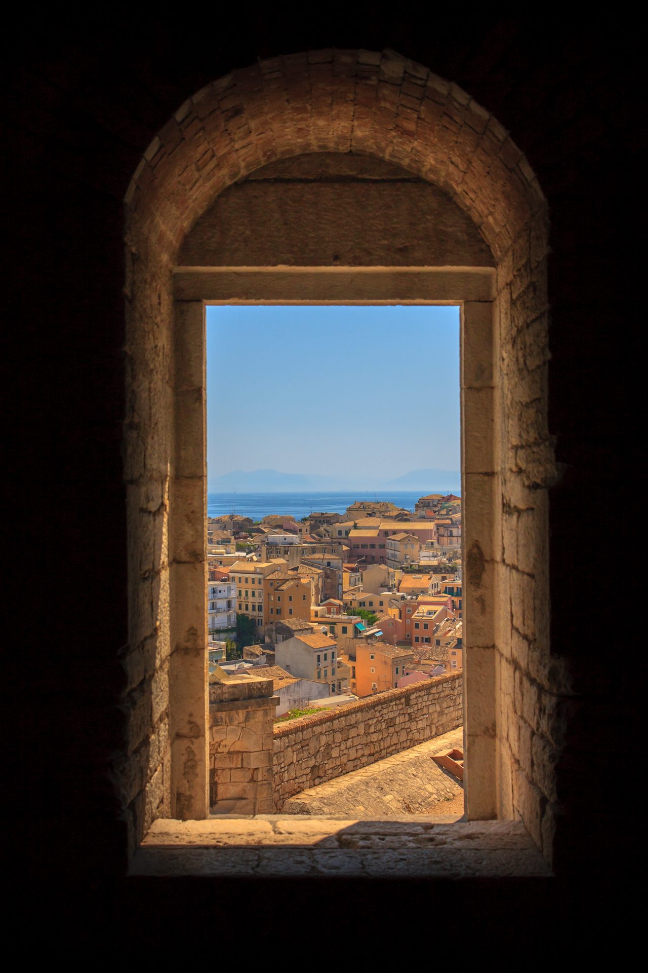 Views of Corfu Old Town from the New Fortress