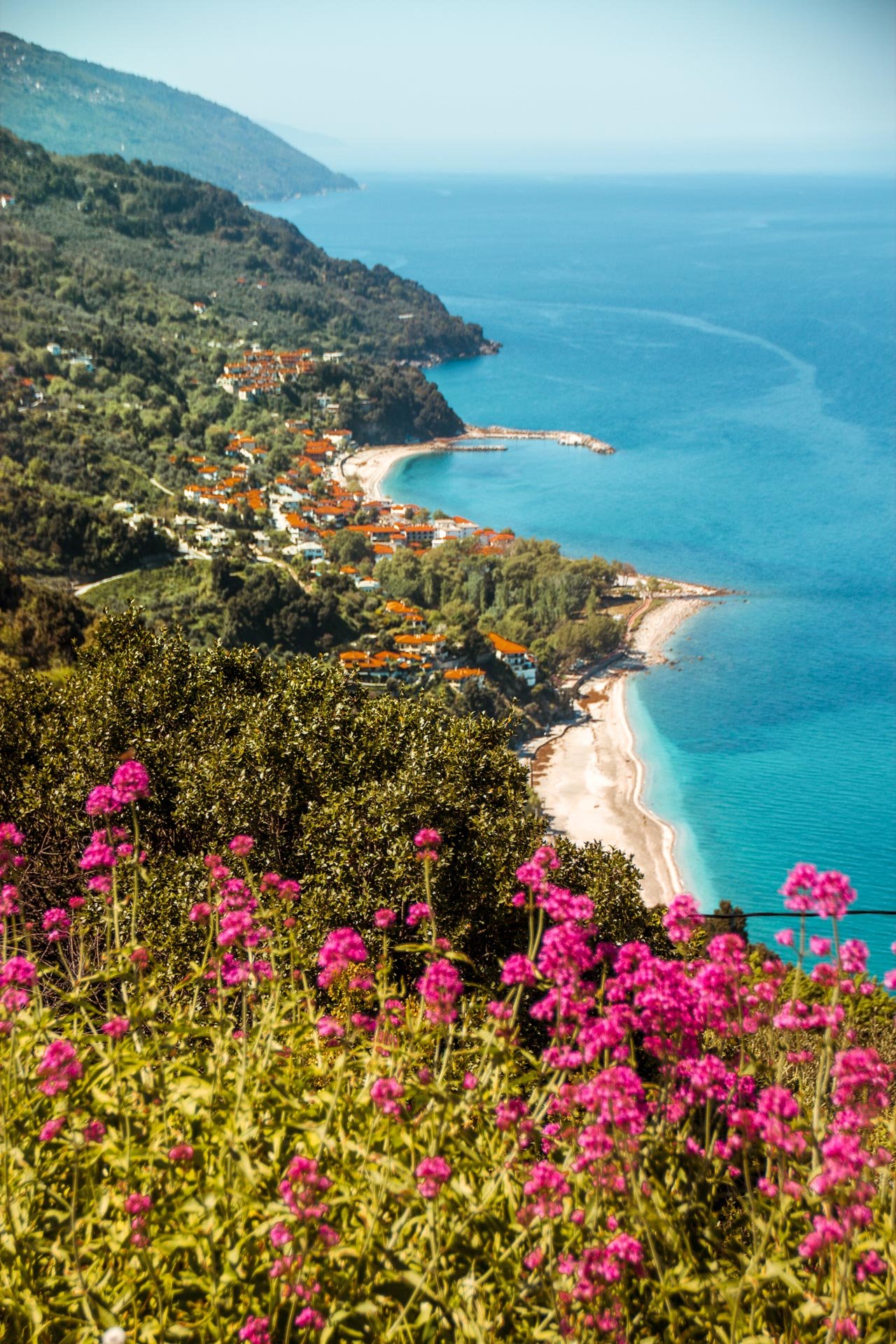 What better place to start a hike than a village with a sandy beach-Kala Nera