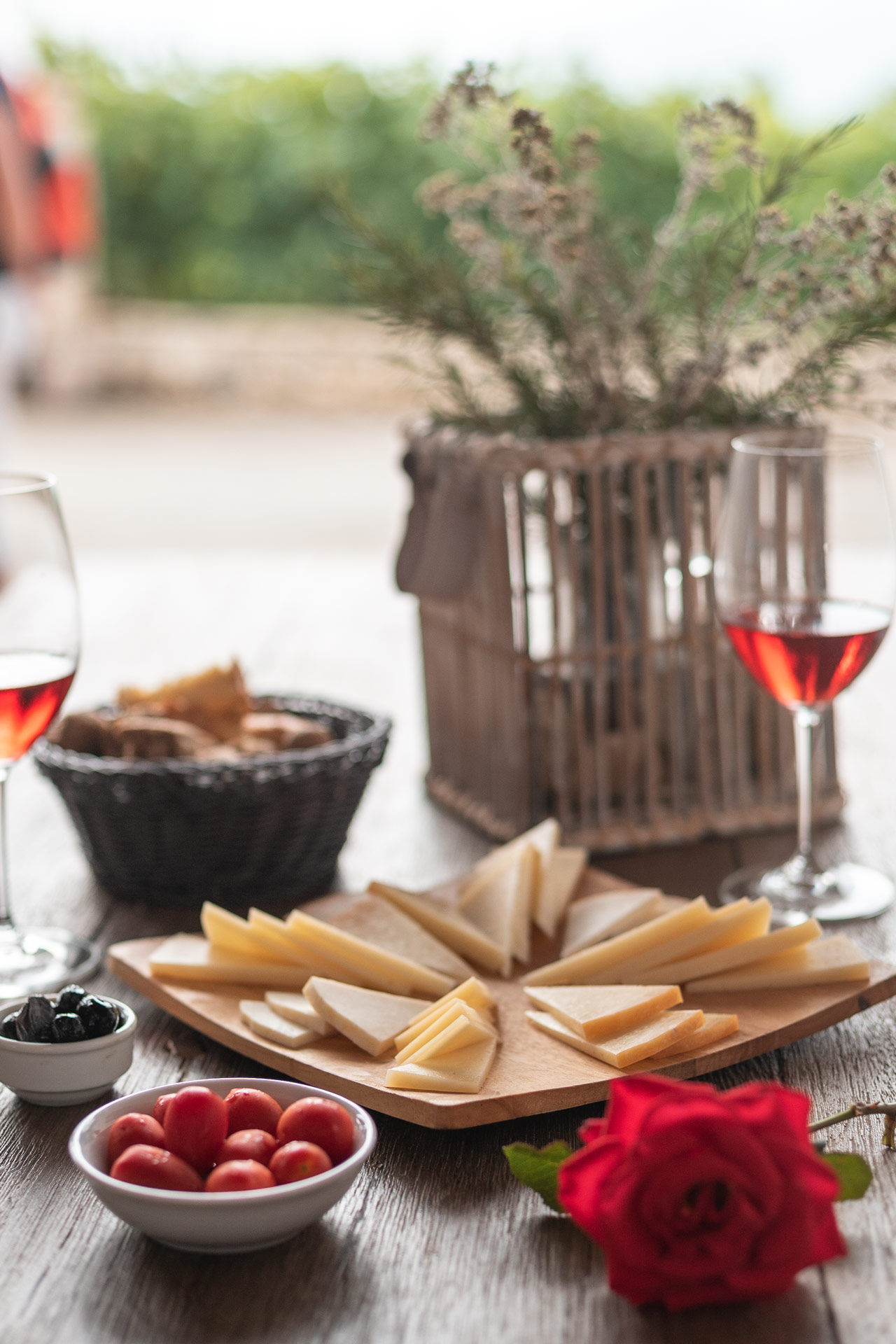 A wonderful set of local products with the famous red wine of Heraklion