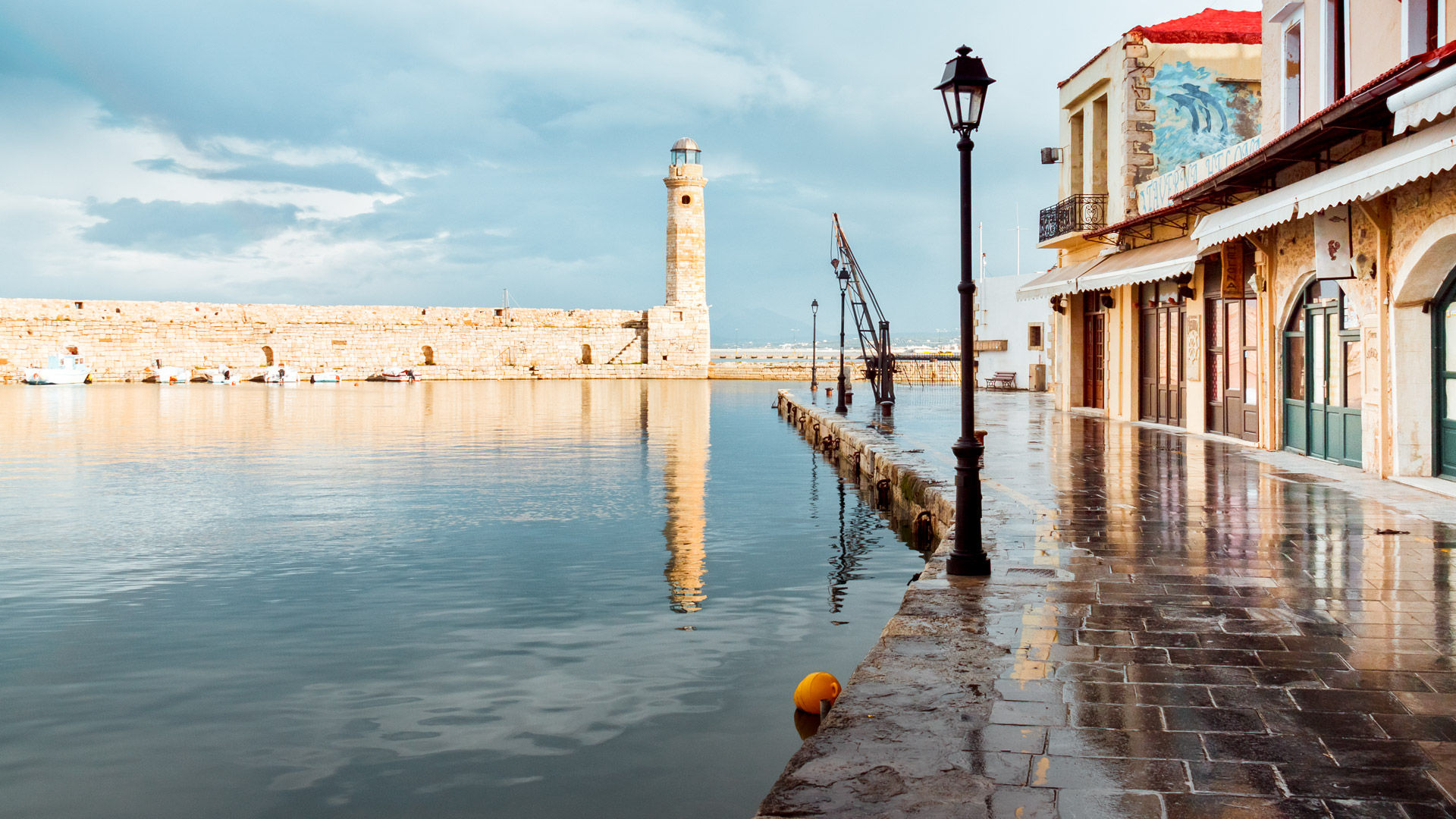 The Venetian harbour and the lighthouse in Rethymno