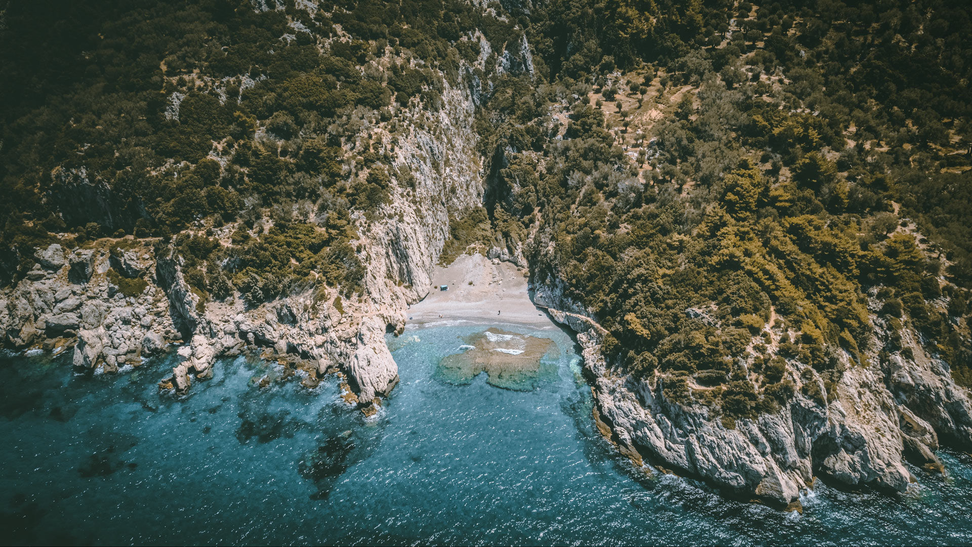 Aerial view of Mikro Seitani beach