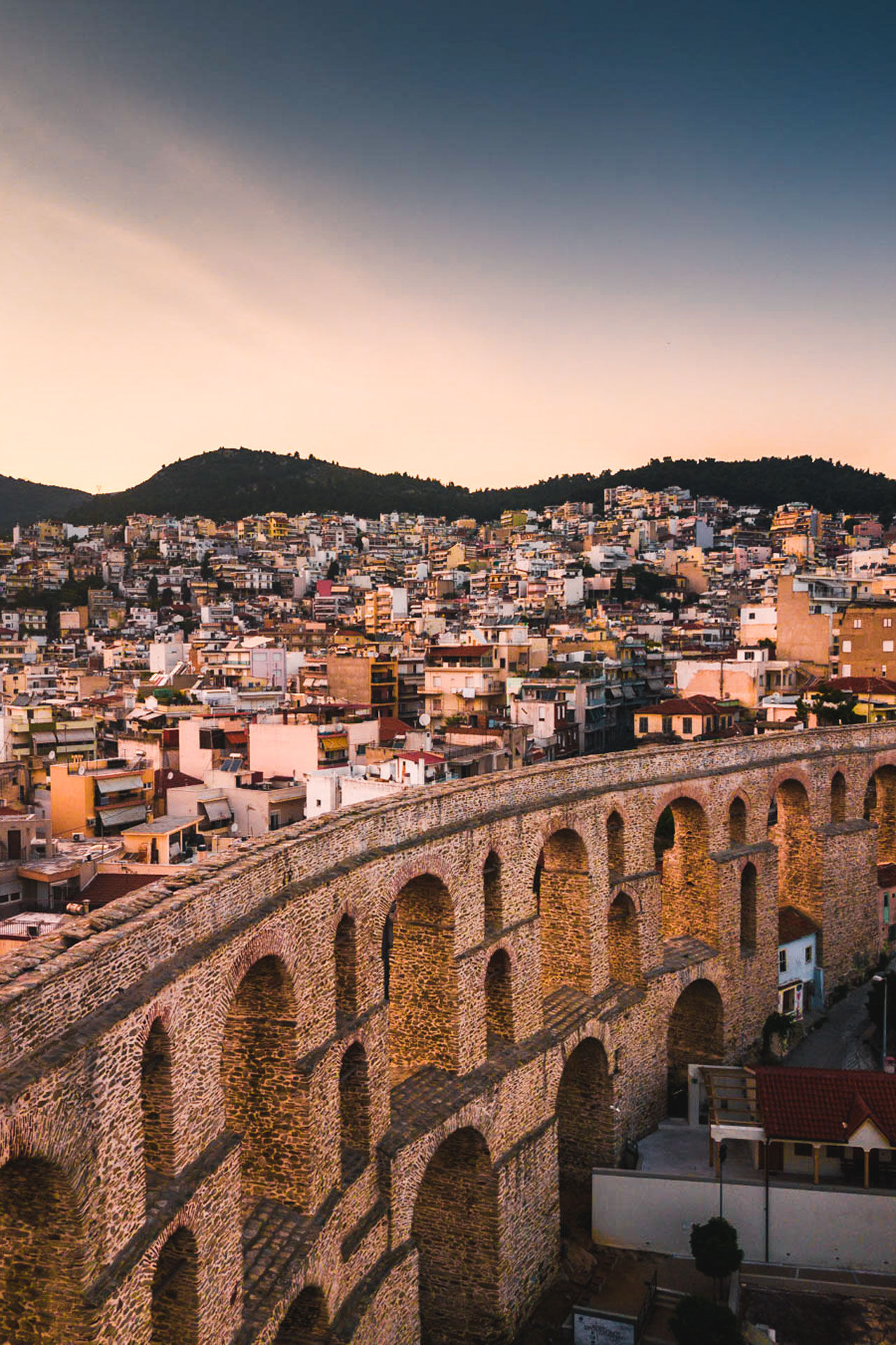 The 270m long and 25m tall arched aqueduct was once the town’s lifeline and is now its principal landmark - Kamares Aqueduct
