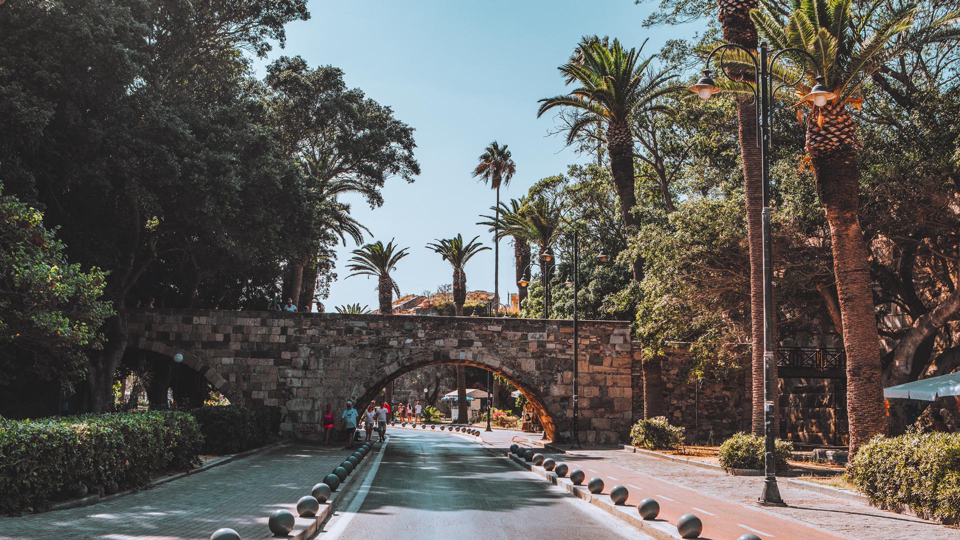 The famous bridge in the Avenue of Palm Tress, Kos town