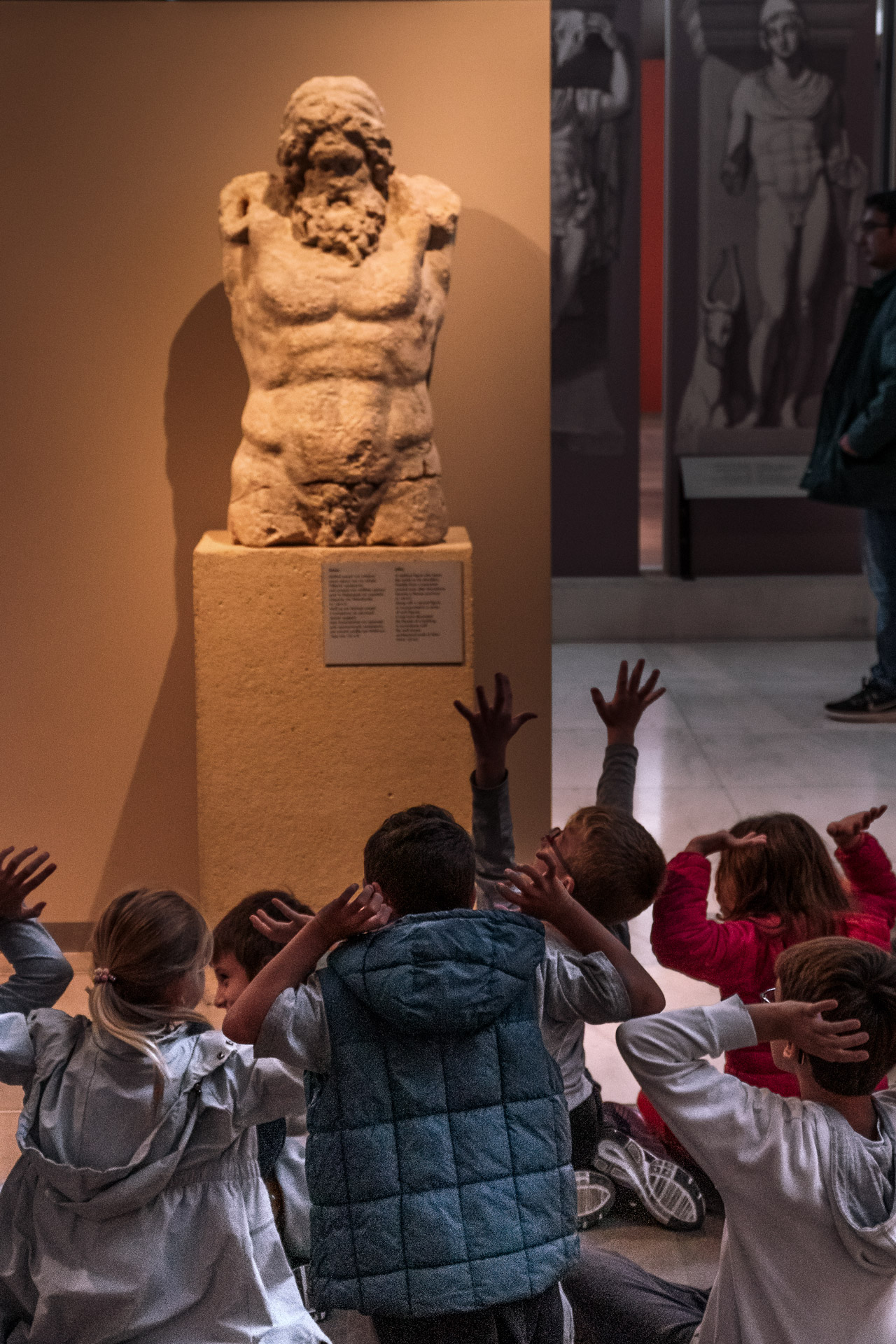 Children exploring the archaeological museum of Thessaloniki