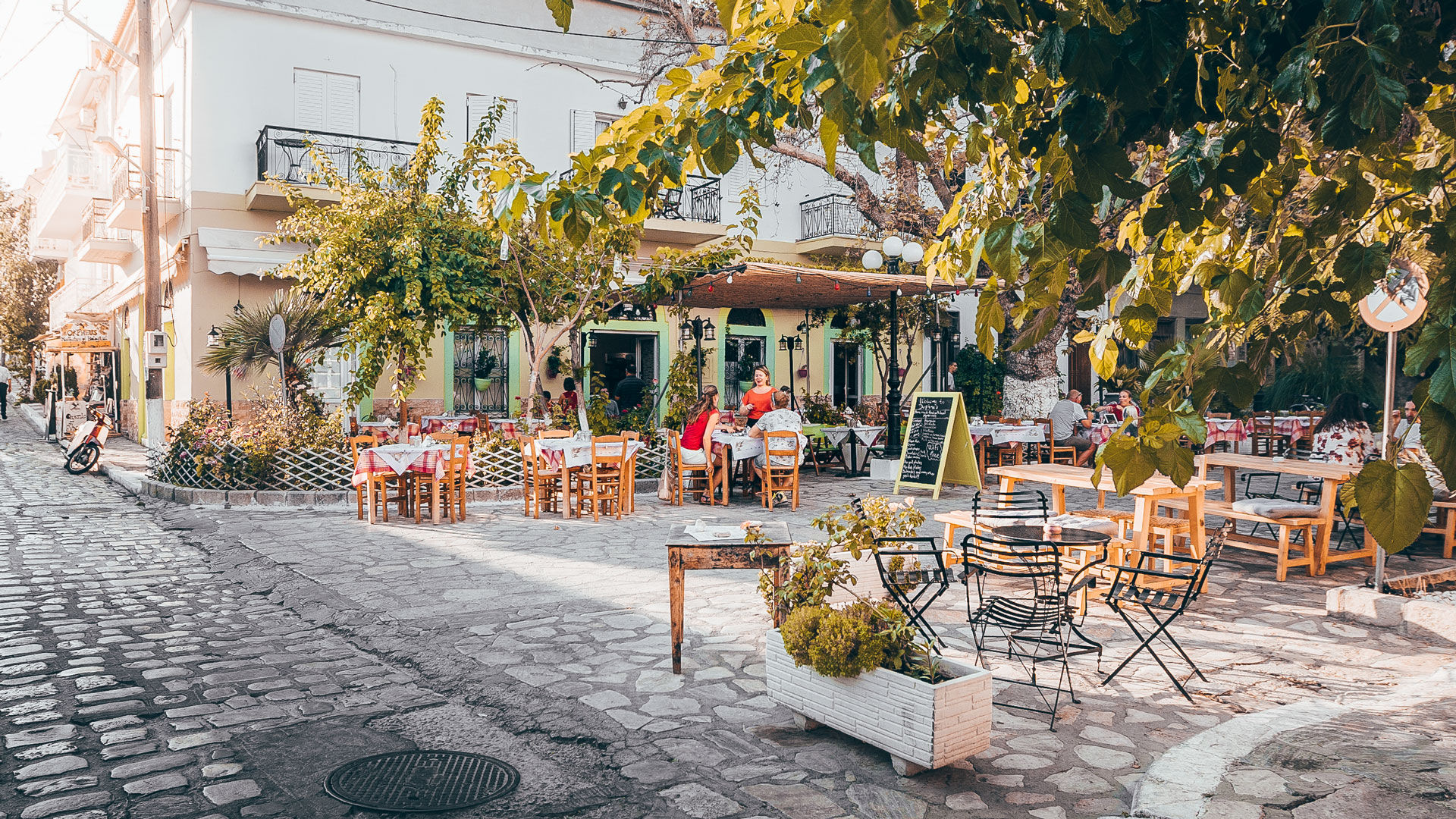 View of traditional tavern in Pythagoreio