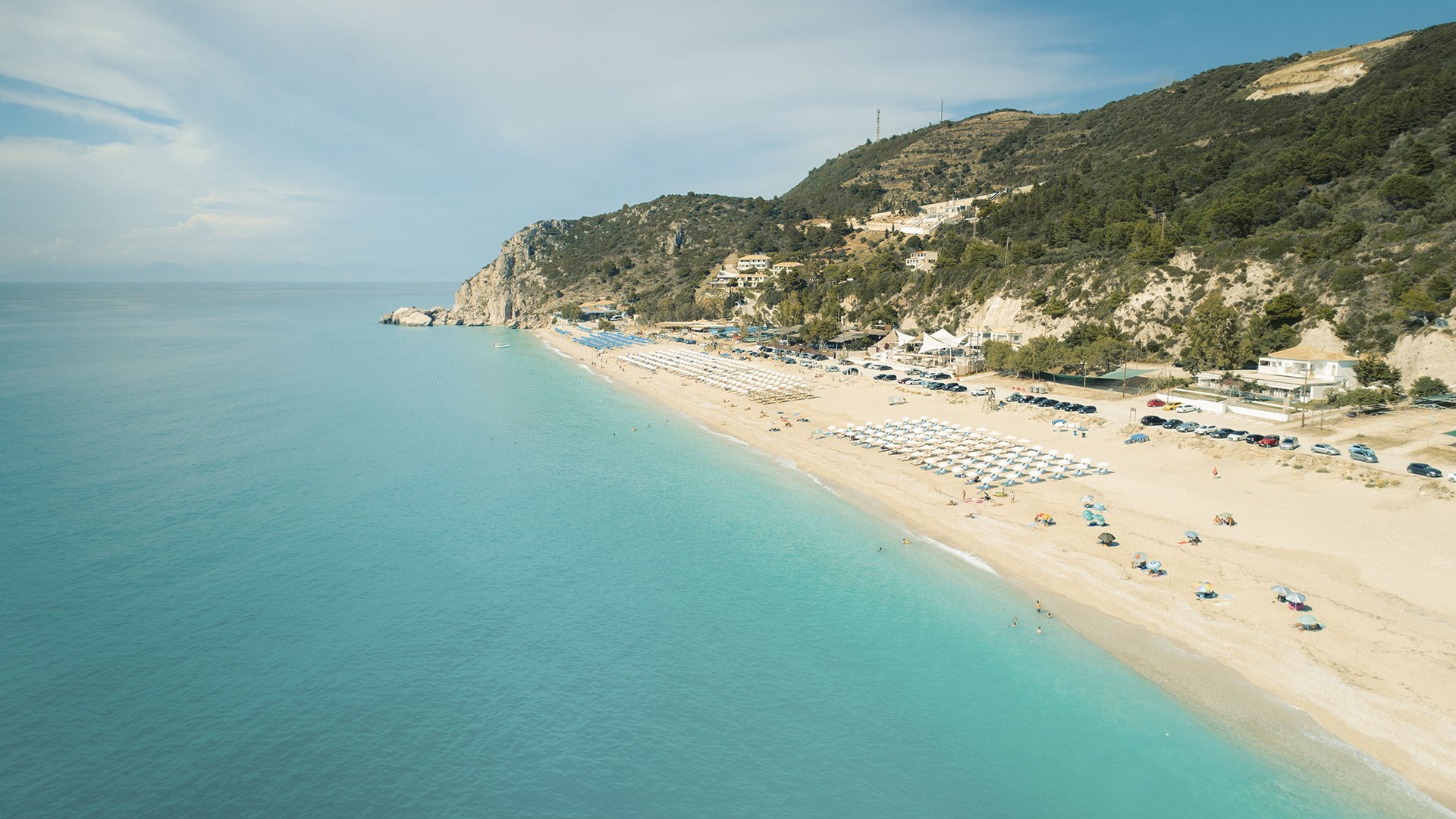 Lefkada’s most cosmopolitan beach is a firm favourite because of its unique vibe