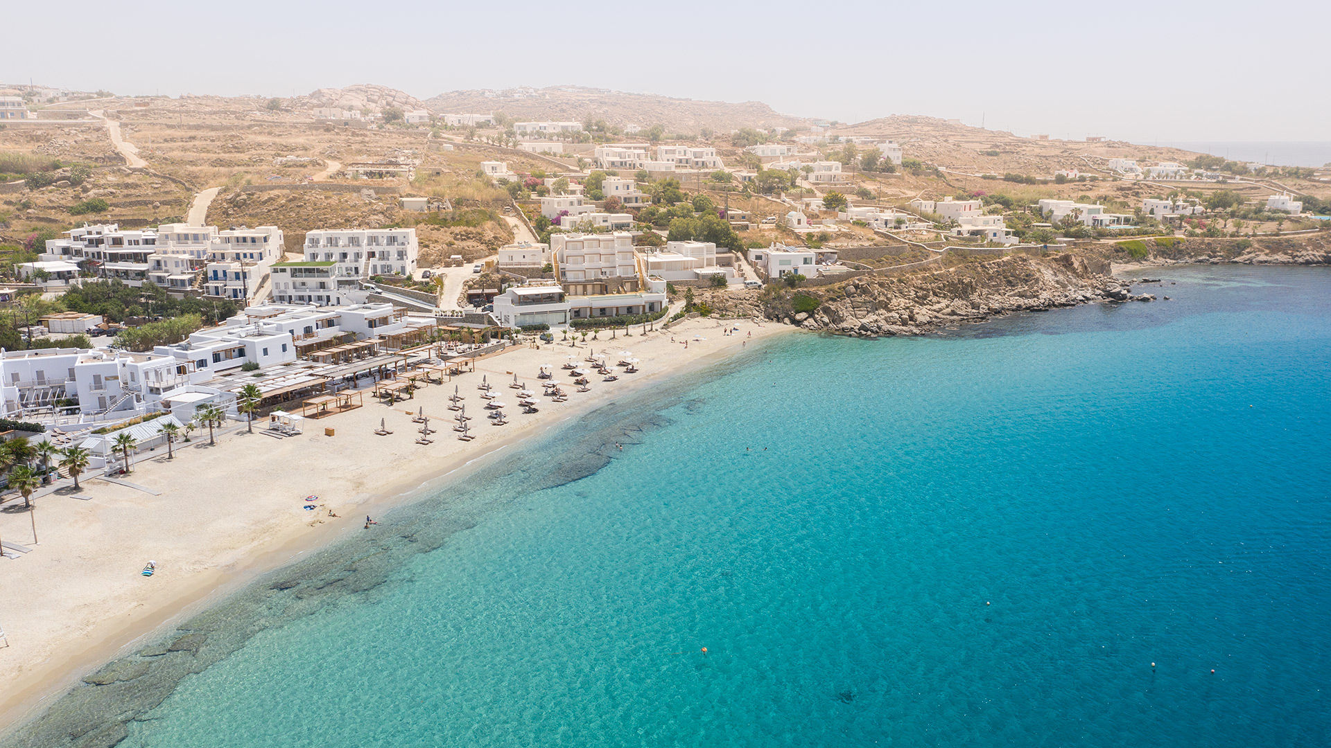 Platis Gialos beach in Mykonos