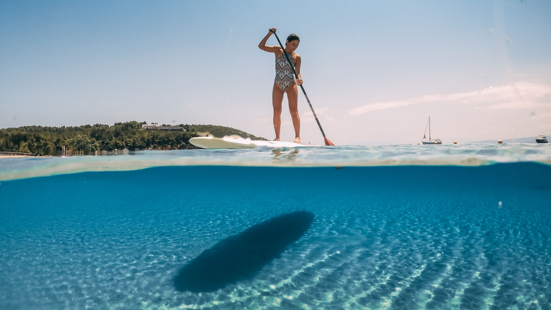 SUP in Koukounaries beach, Skiathos