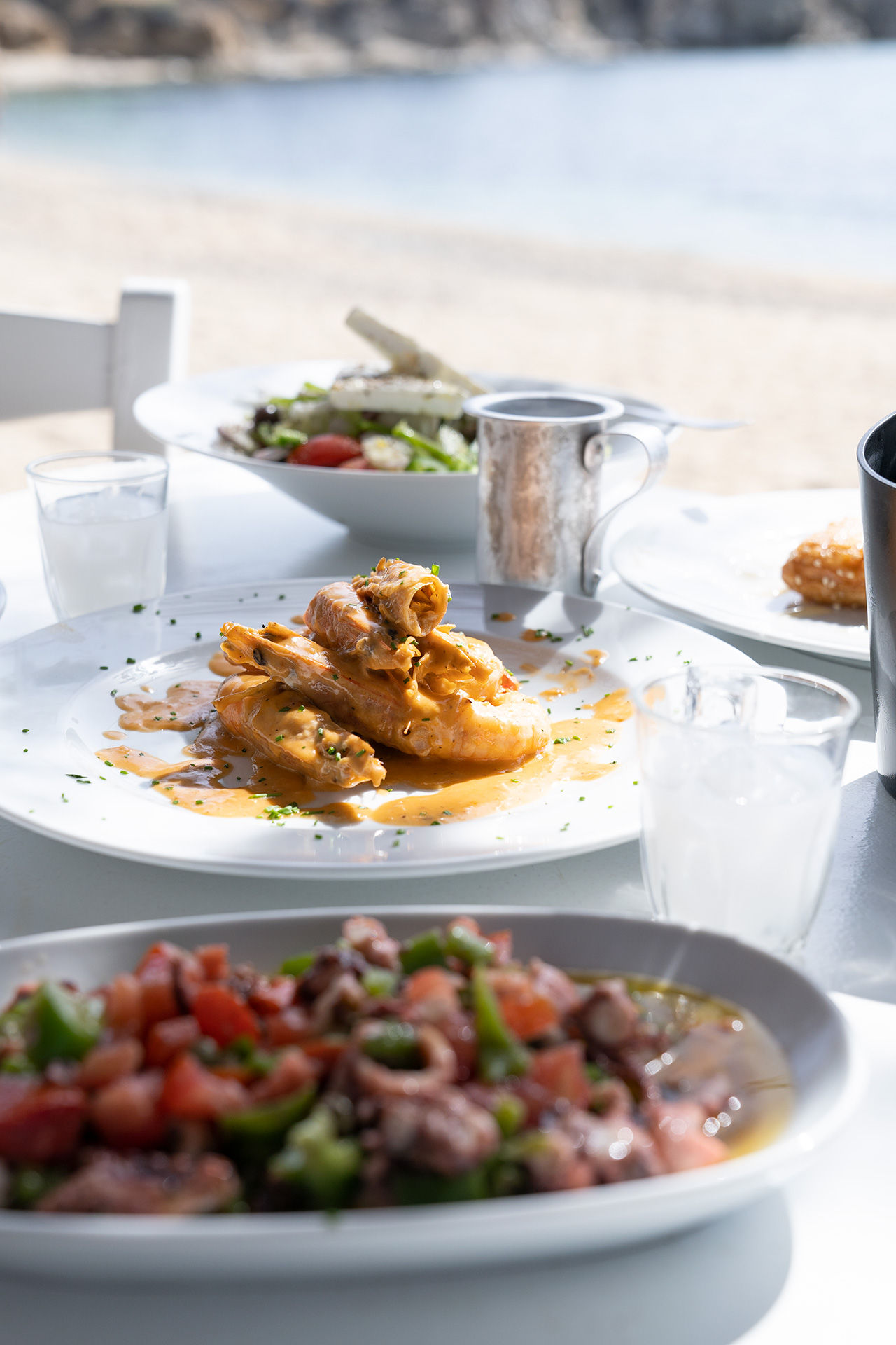 Chargrilled fish and fresh local delicacies in a family-run taverna in Agia Anna beach