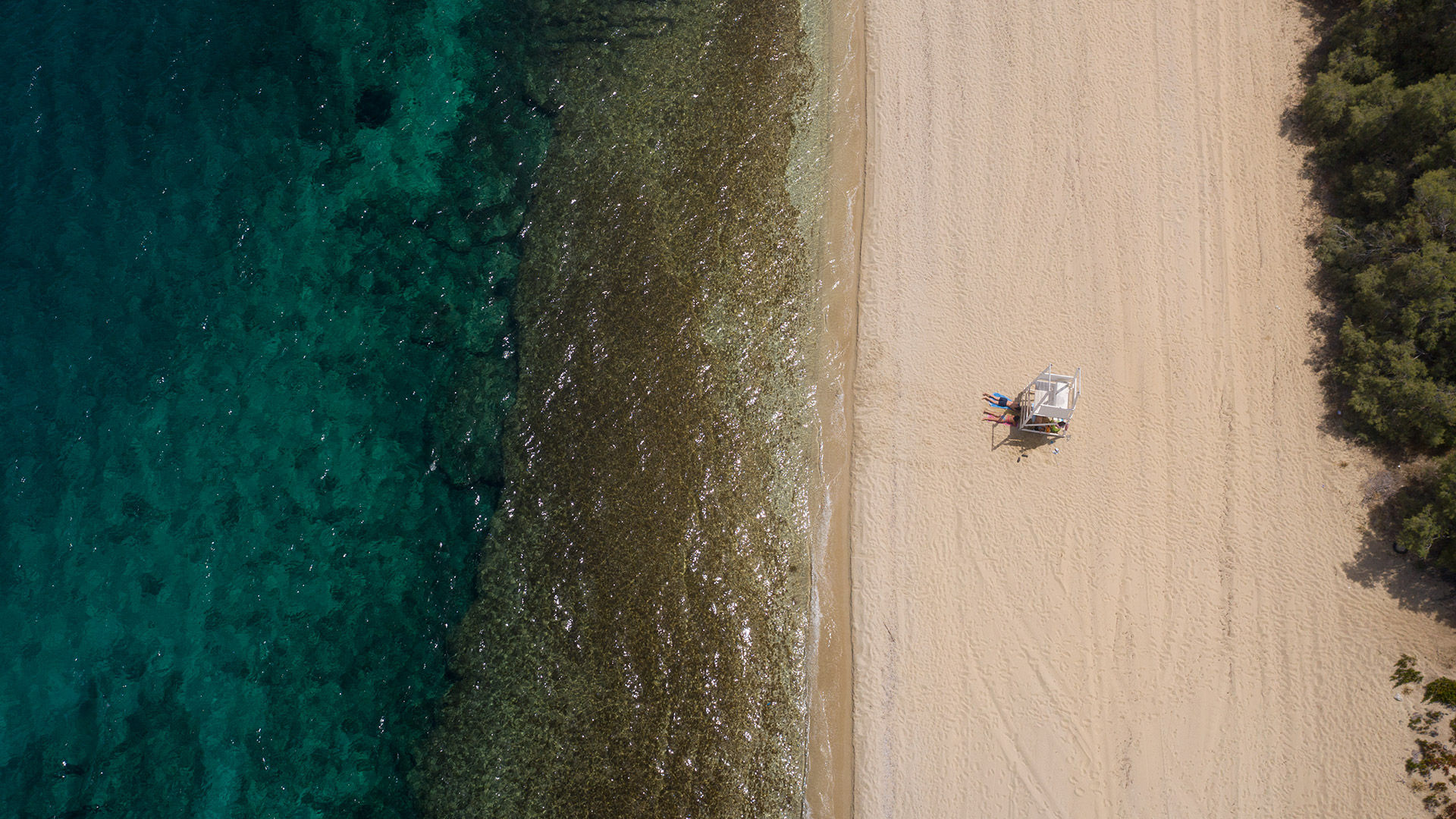 Remote Kalafatis beach in Mykonos