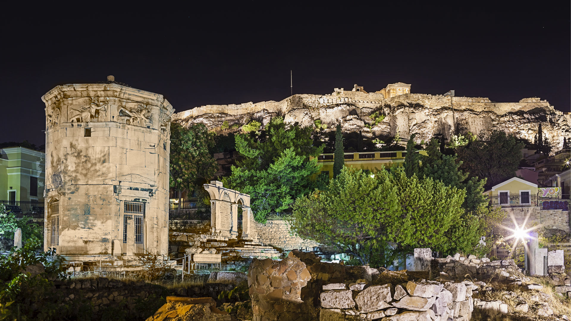 View of the Roman Agora and the Acropolis