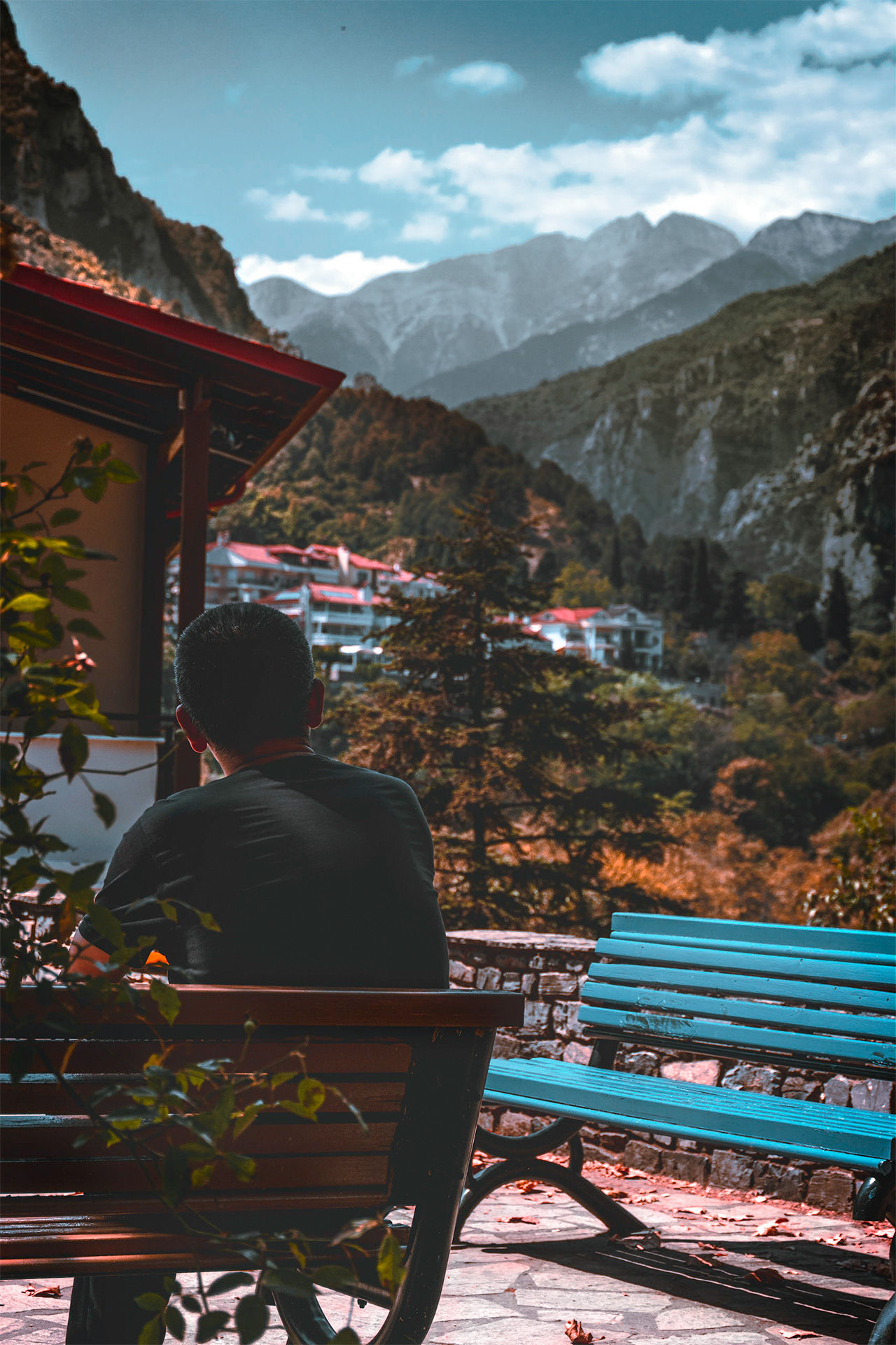 View of Litochoro village on Mt. Olympus