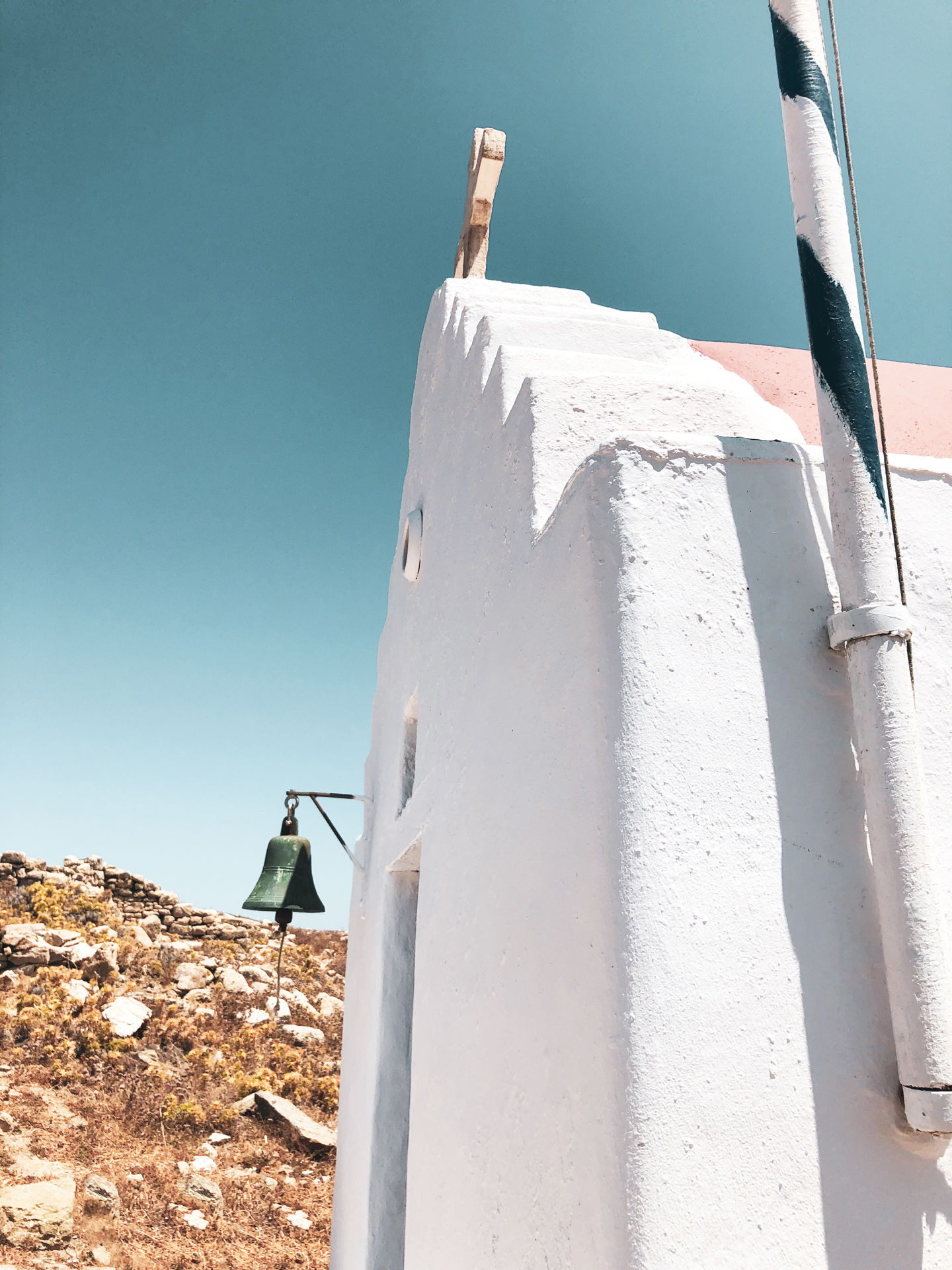 Picturesque little church in Delos islet