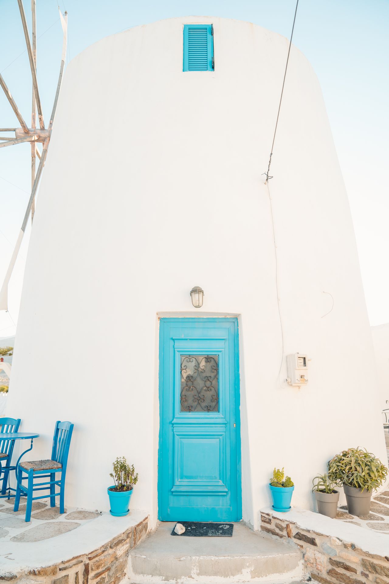 There are more blues and whites to enjoy in Marmara & a windmill that greets you as you enter the village.