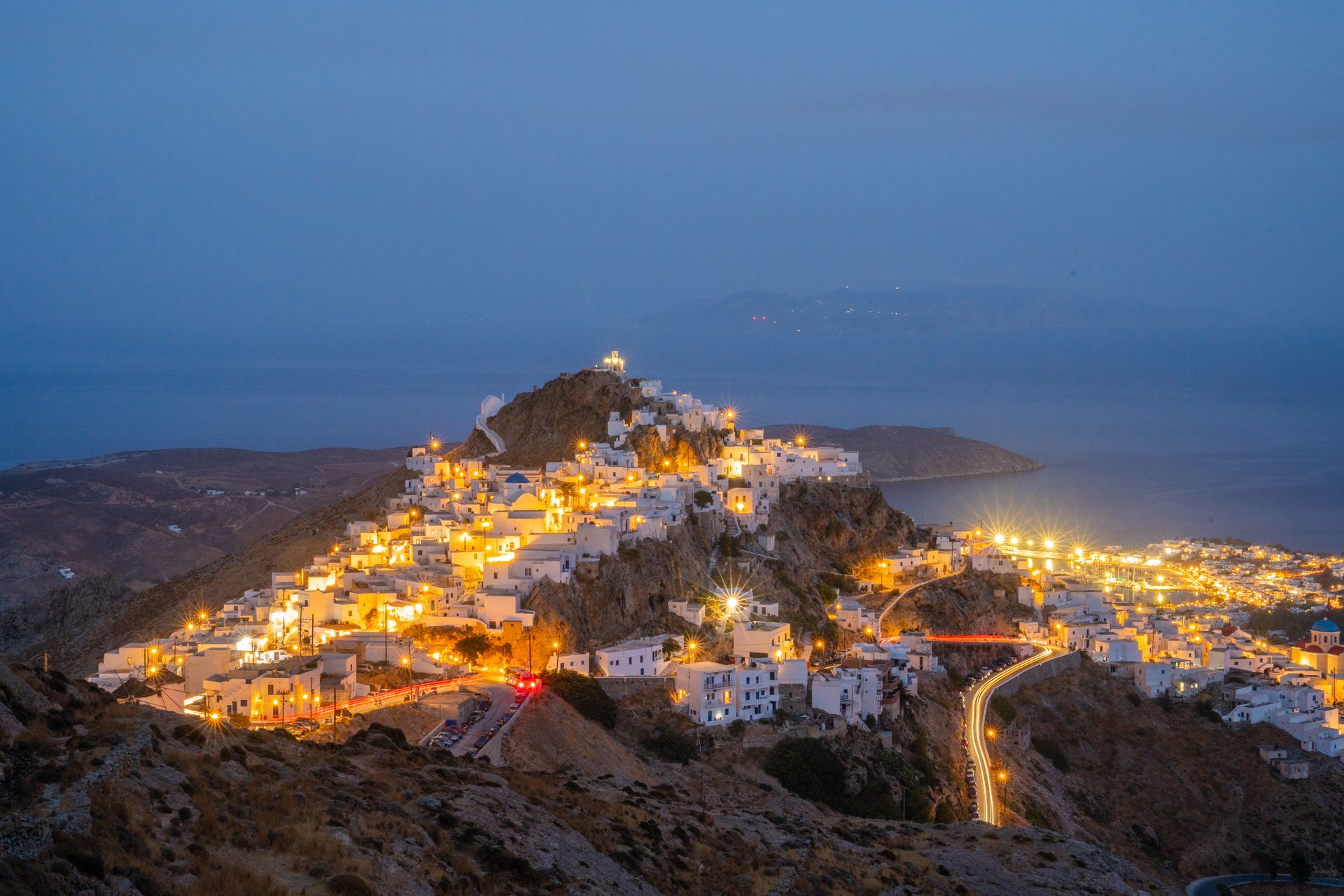 Light up the night at Serifos charming Hora