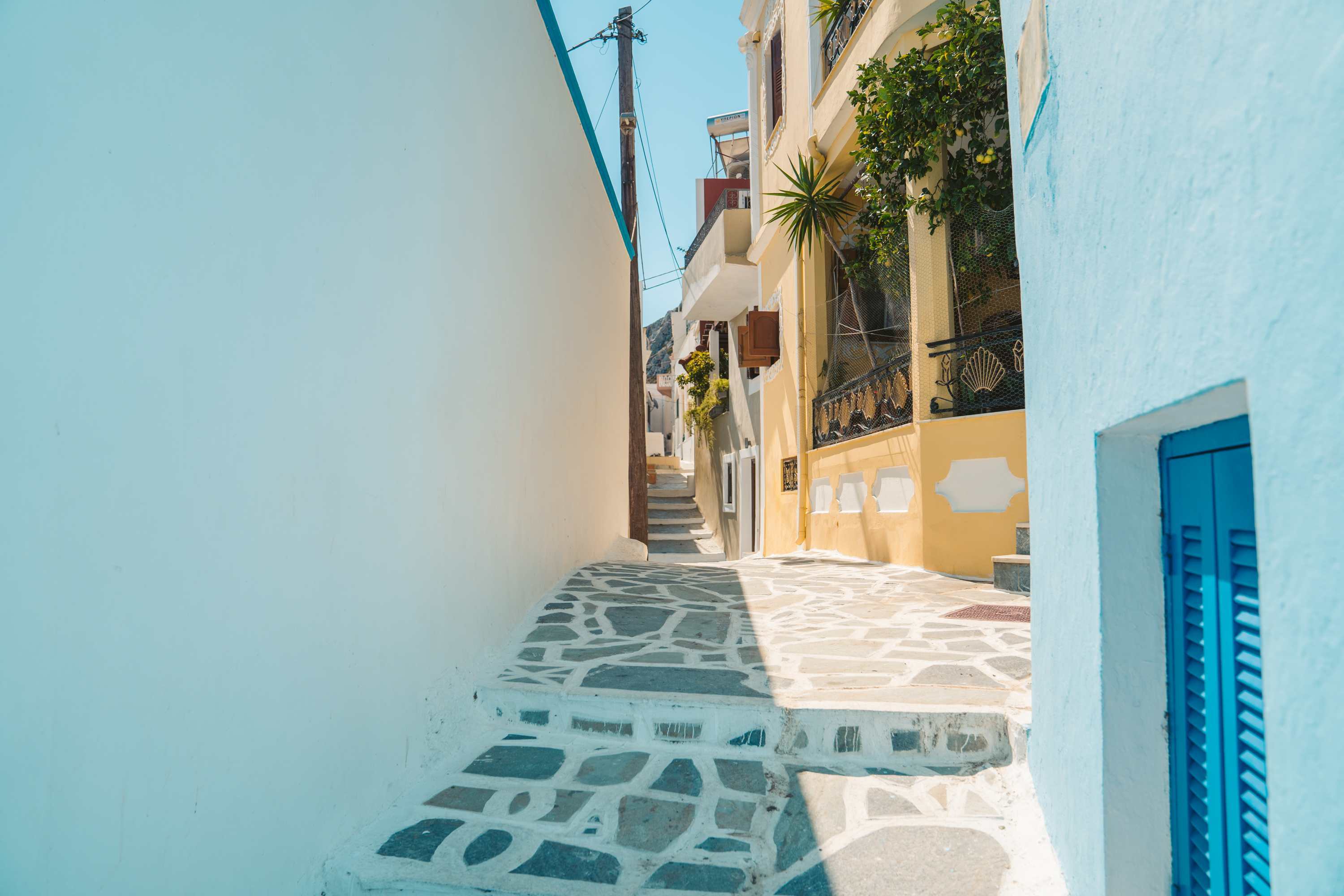 Cobblestone alley in Menetes village