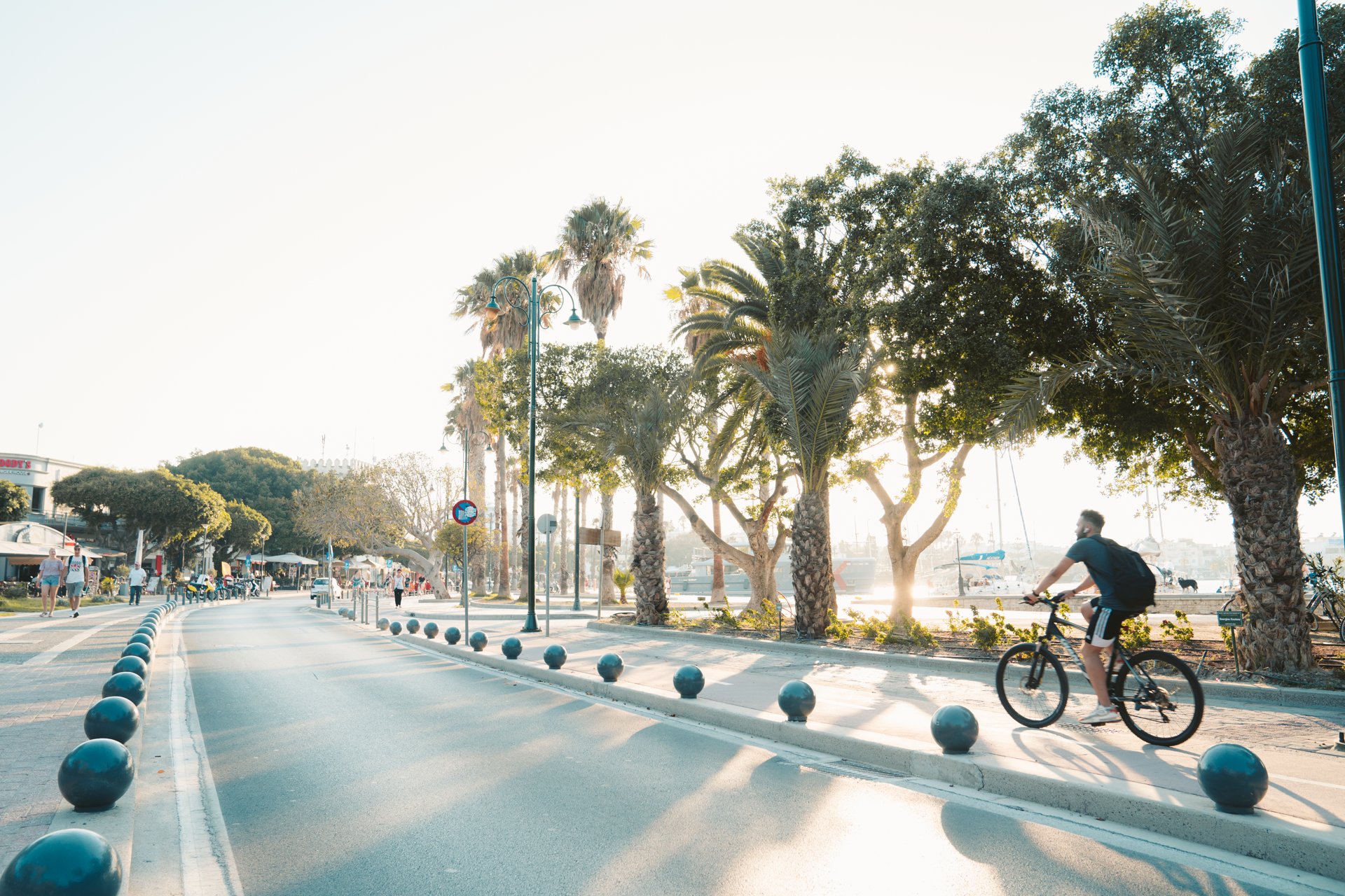 Kos has a 13km cycle lane stretching right along the waterfront