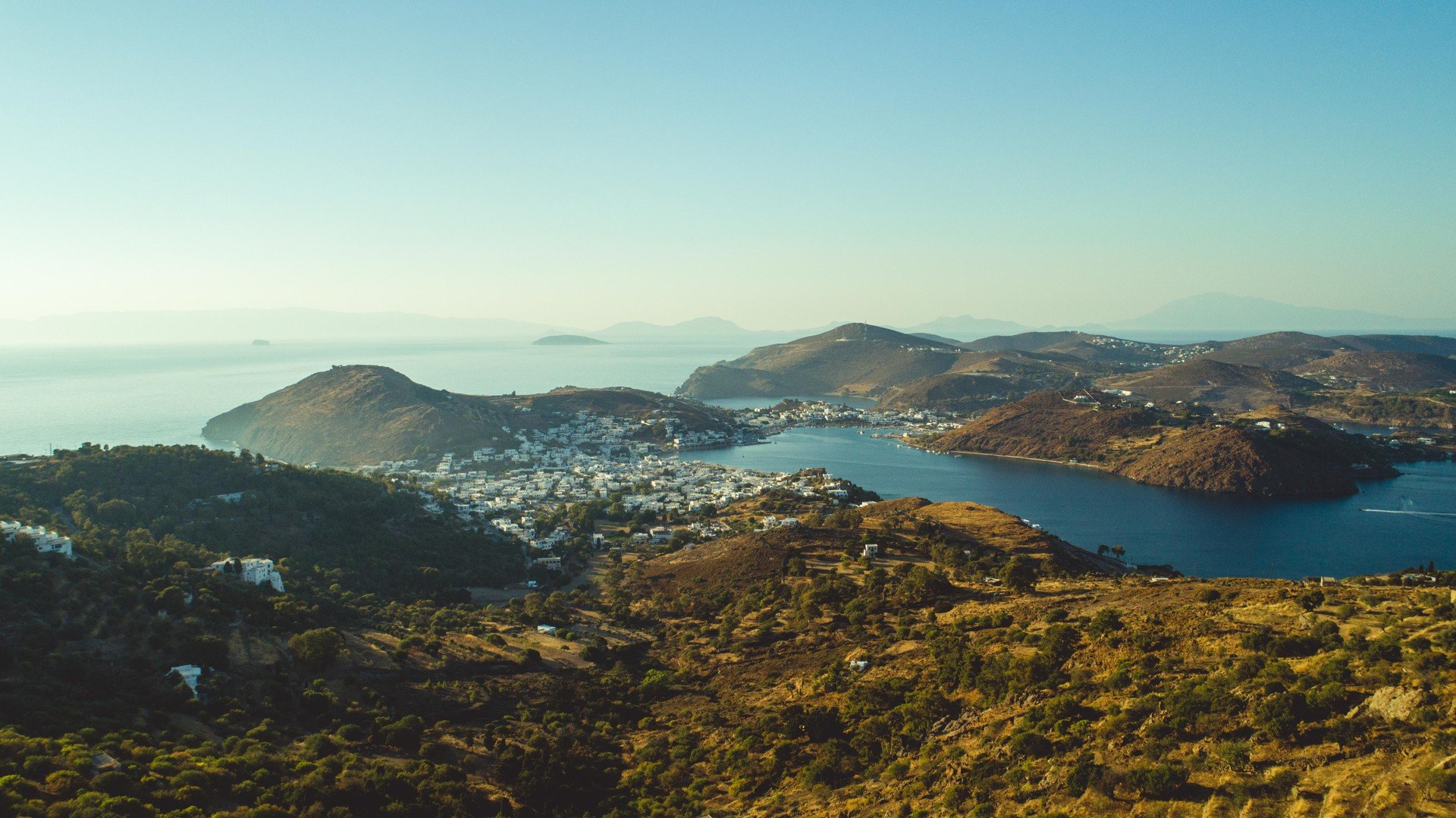 View of Skala from Patmos' Hora