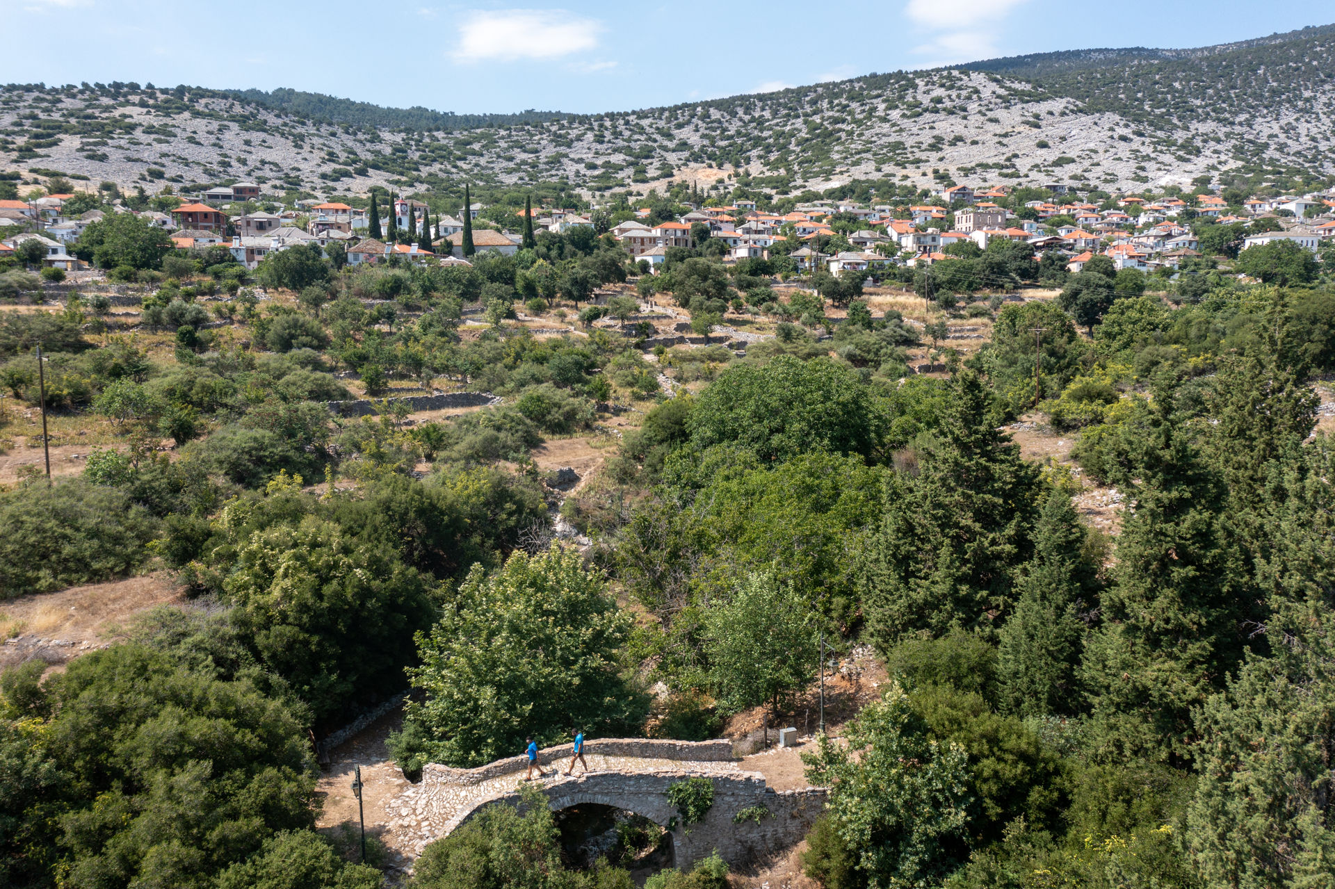 The Stone Bridge of Theologos village