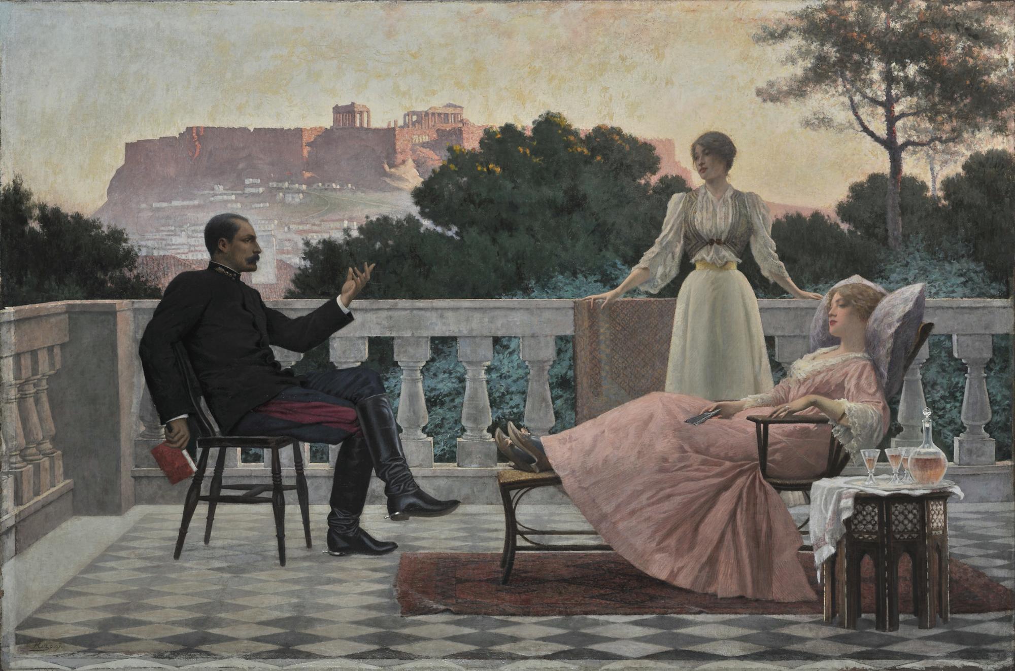 On the Terrace (1897) by Iakovos Rizos 
