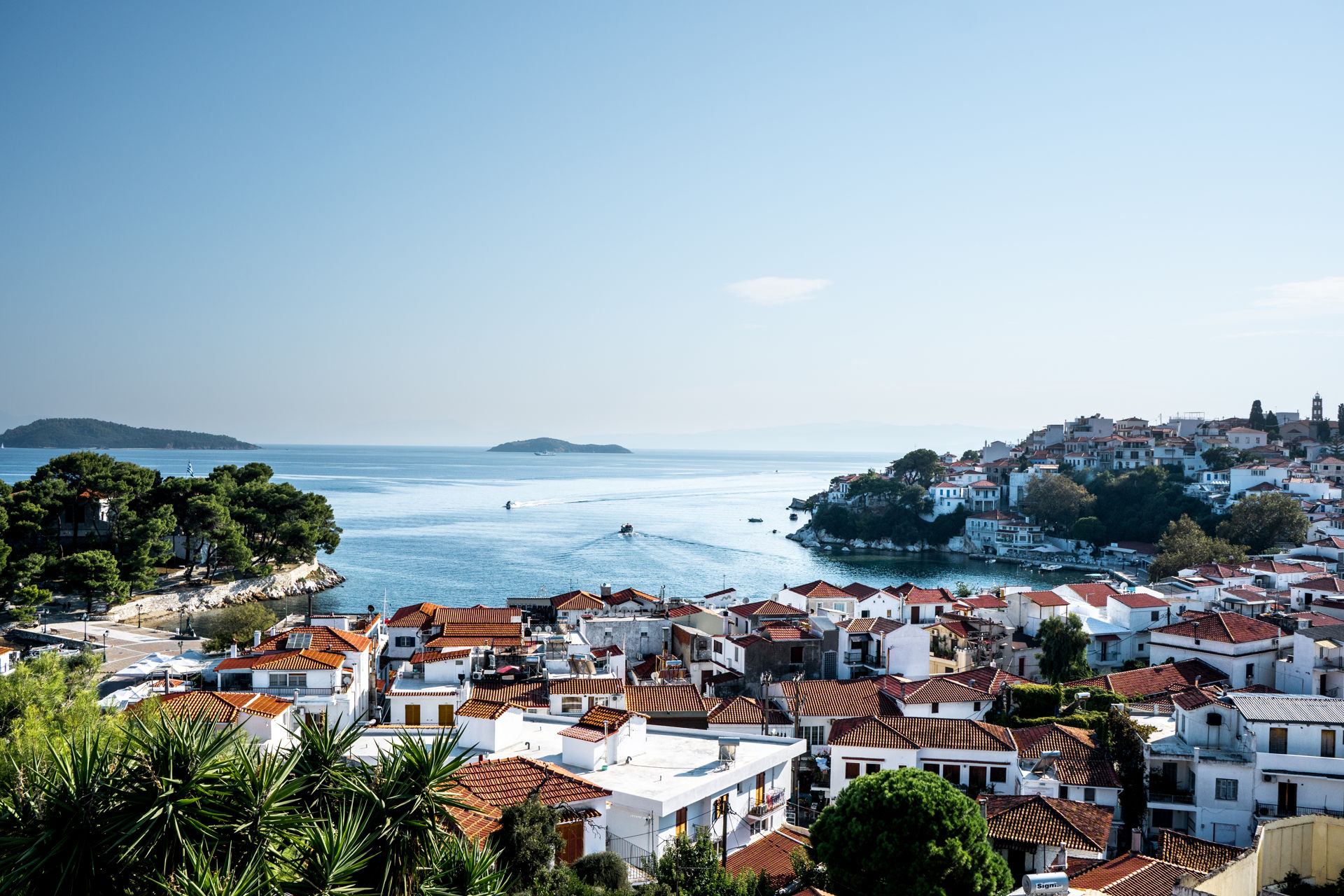 Aerial view of Skiathos town