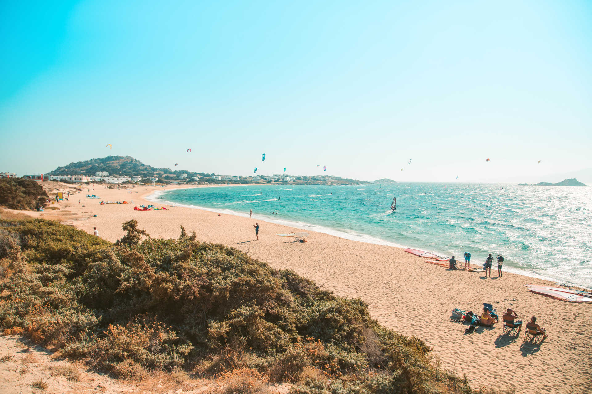 Mikri Vigla is one of Naxos’ standout beaches where you’ll find many water sport options 