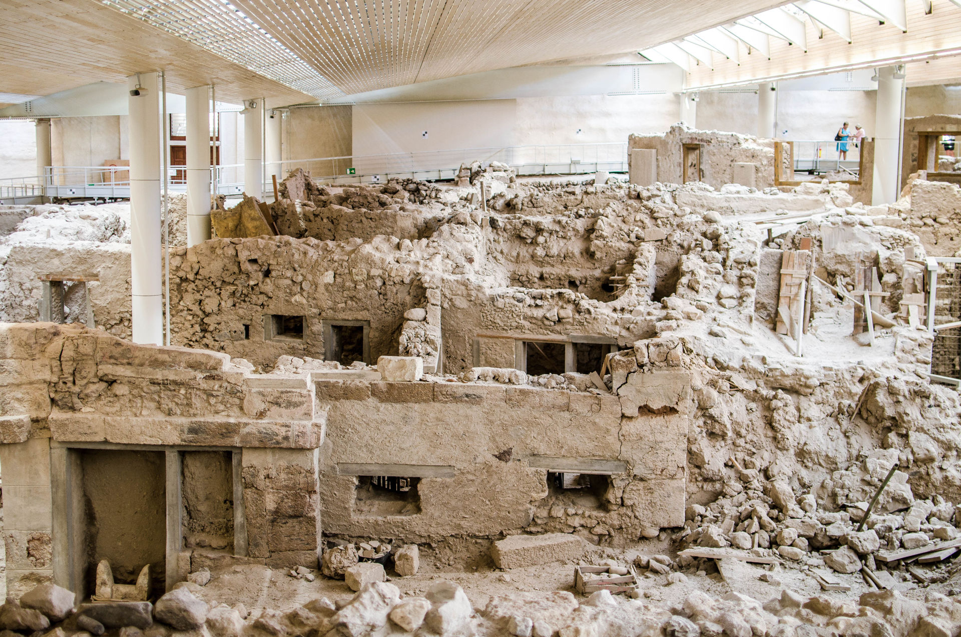 Akrotiri Archaeological Site Museum excavation. Akritiri is located near Fira