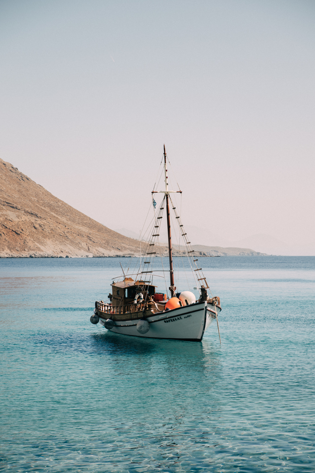 There are boats in Loutro that visit nearby beaches