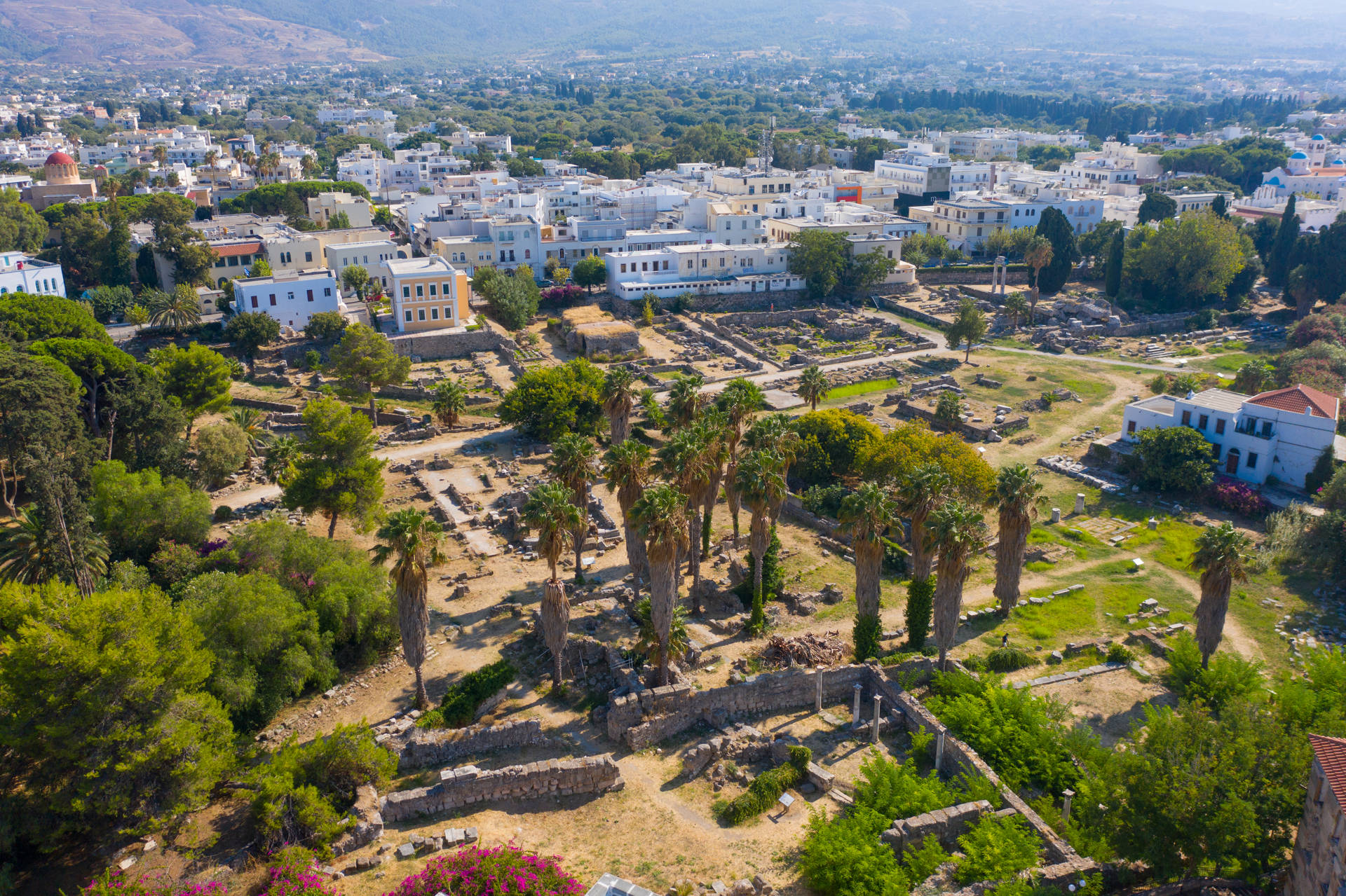 Aerial view of Kos' Ancient Agora