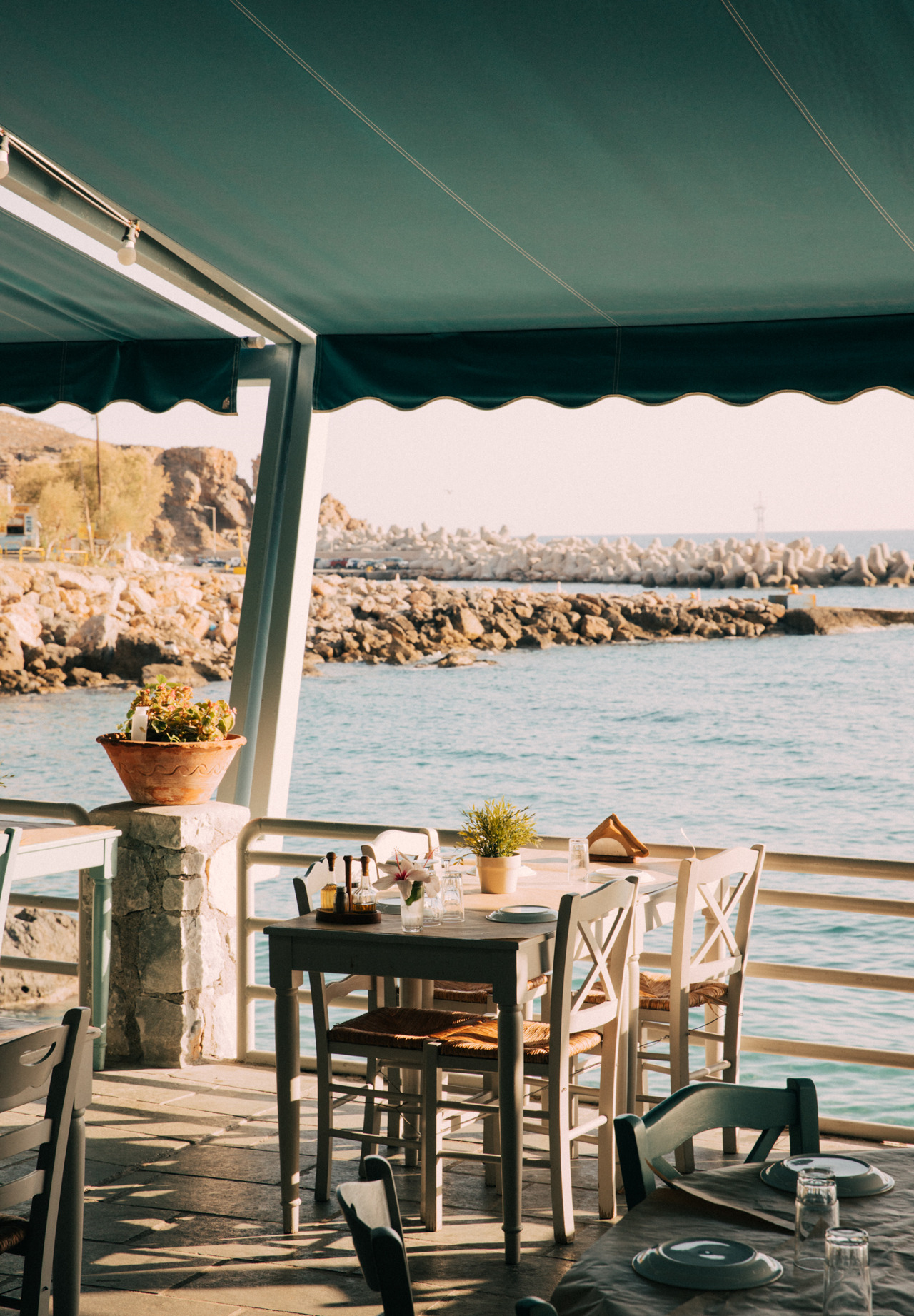 Enjoy seafood in a seaside taverna in Loutro