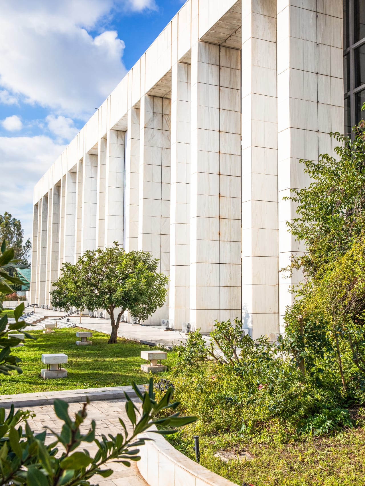 The front entrance of the Athens Concert Hall (Megaron)